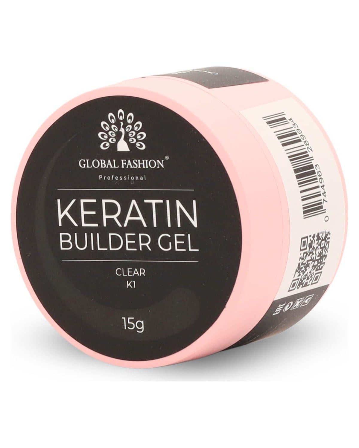 Keratin Builder Gel 15g Self Leveling Hard Gel Durable and Strong for Nail Overlays Extensions and Repairs UV LED Cure Odor Salon Finish Reinforcing Formula, Long Lasting Wear (K1 - Clear)