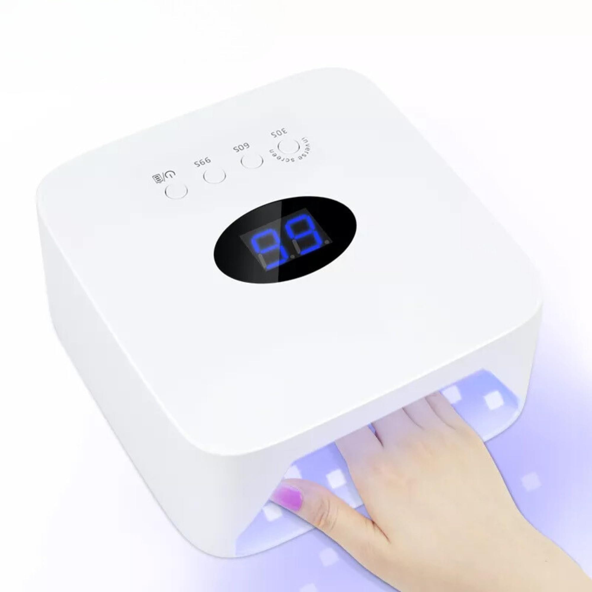 GLOBAL FASHION Professional Cordless 2-in-1 UV/LED Nail Dryer Lamp - 54W, Fast Drying Curing Lamp with Auto Sensor, 3 Timer Modes, Gentle on Skin & Easy to Use, Suitable for Gel Po