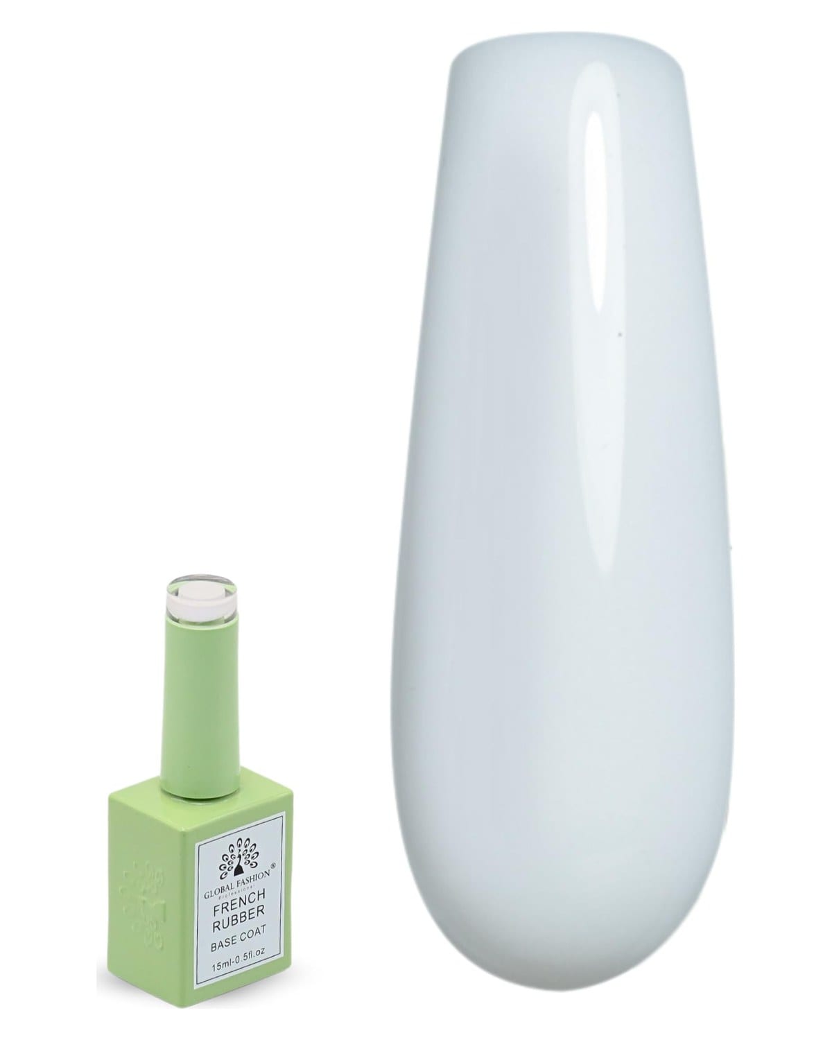 Global Fashion French Rubber Base Coat – UV/LED Gel Polish, 10 Natural Nude Shades, Strengthening & Long-Lasting Formula, Chip-Resistant, Professional Manicure & Nail Art (9 Milky)