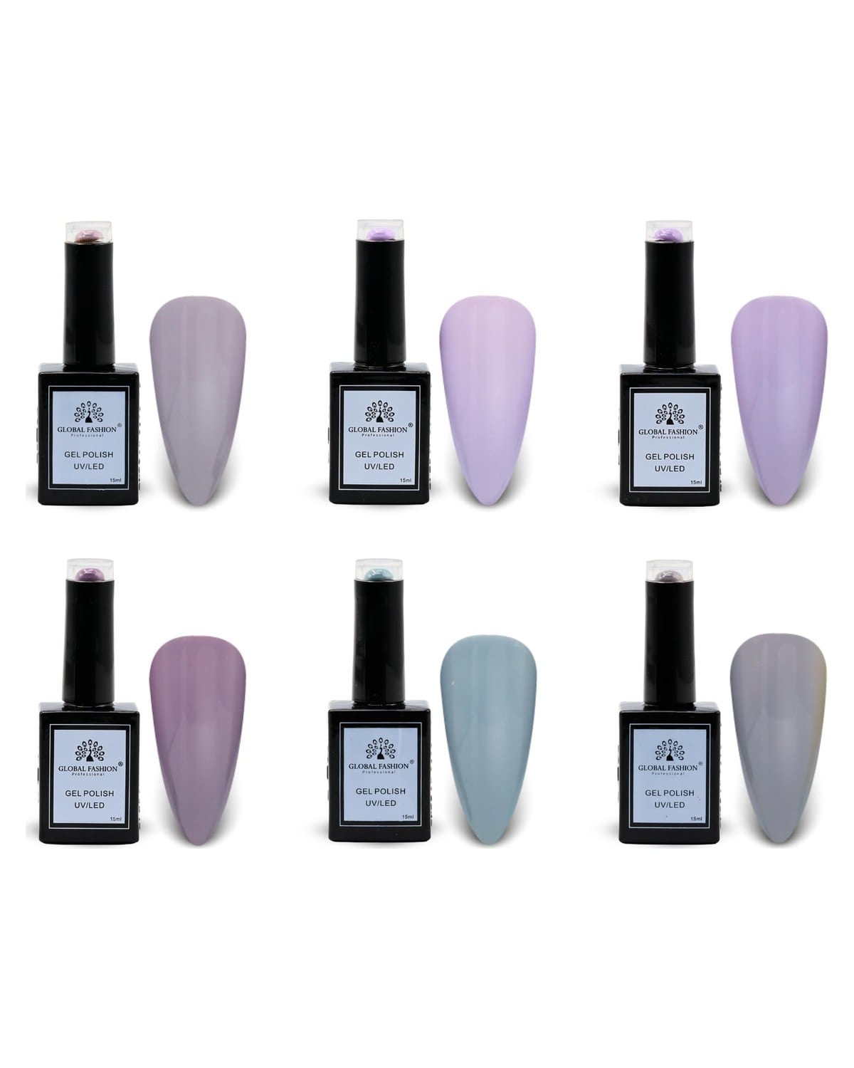 Global Fashion Lavender Lullaby Collection Set (73–78) – 6 Long-Lasting, High-Gloss, Chip-Resistant Colors for Teens & Professionals – UV/LED Nail Kit (73–78 Lavender Lullaby Colle)