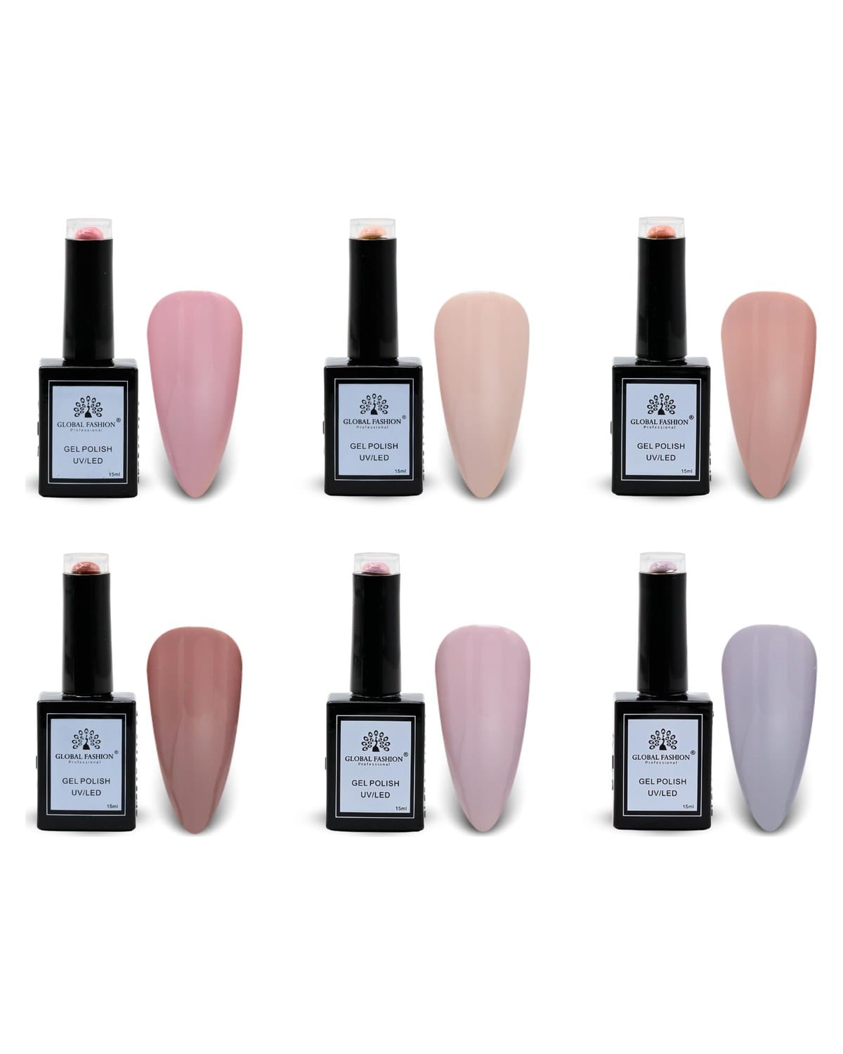 Global Fashion Violet Vibes Collection Set (67–72) – 6 Long-Lasting, High-Gloss, Chip-Resistant Colors for Teens & Professionals – UV/LED Soak-Off Nail Kit (67–72 Violet Vibes Coll) — Color UT-9QK6-84FS