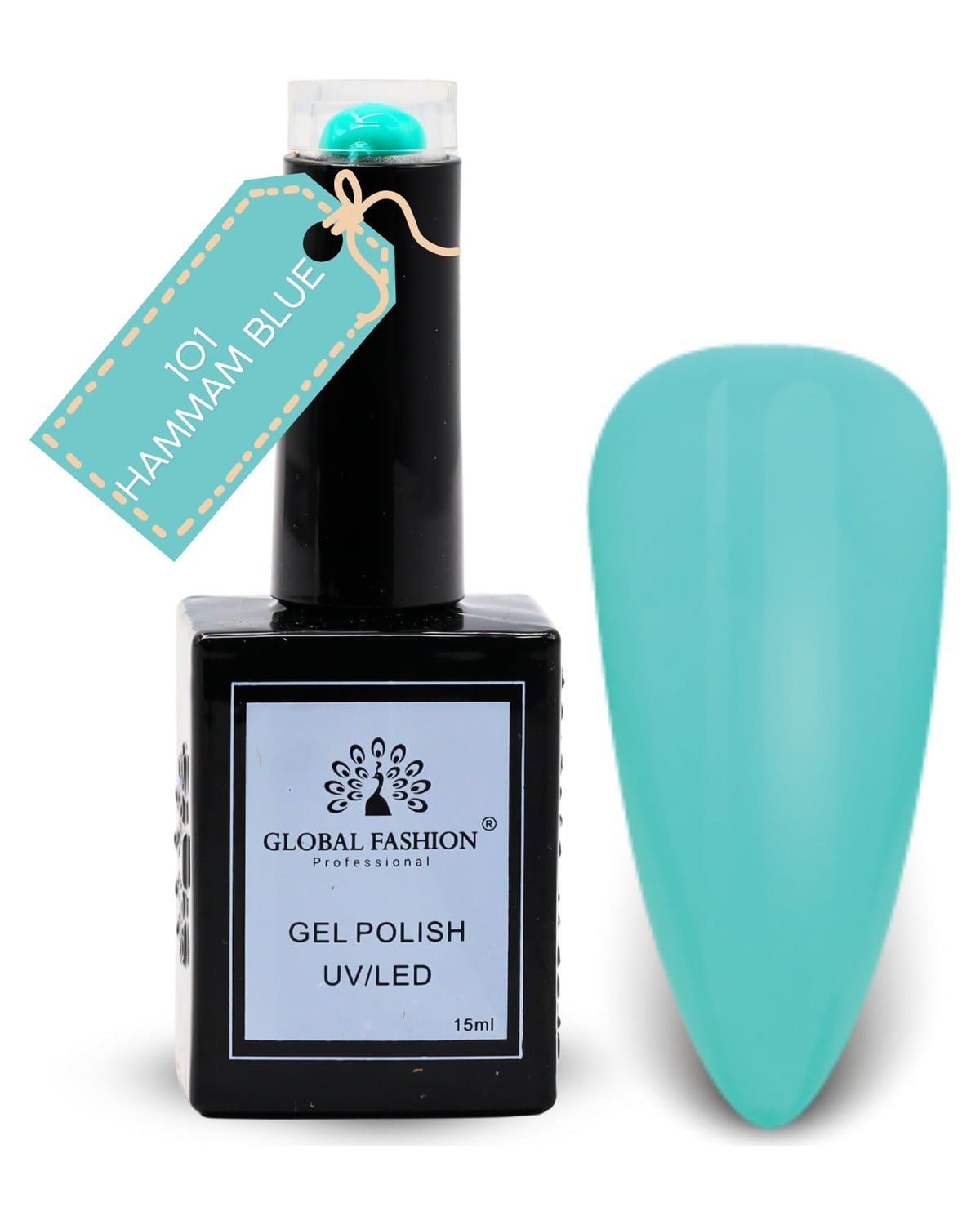 Global Fashion Garden Greens Collection Set (97–102) – 6 Long-Lasting, High-Gloss, Chip-Resistant Colors for Teens & Professionals – UV/LED Soak-Off Nail Kit (101-Hammam Blue-1p, 1)