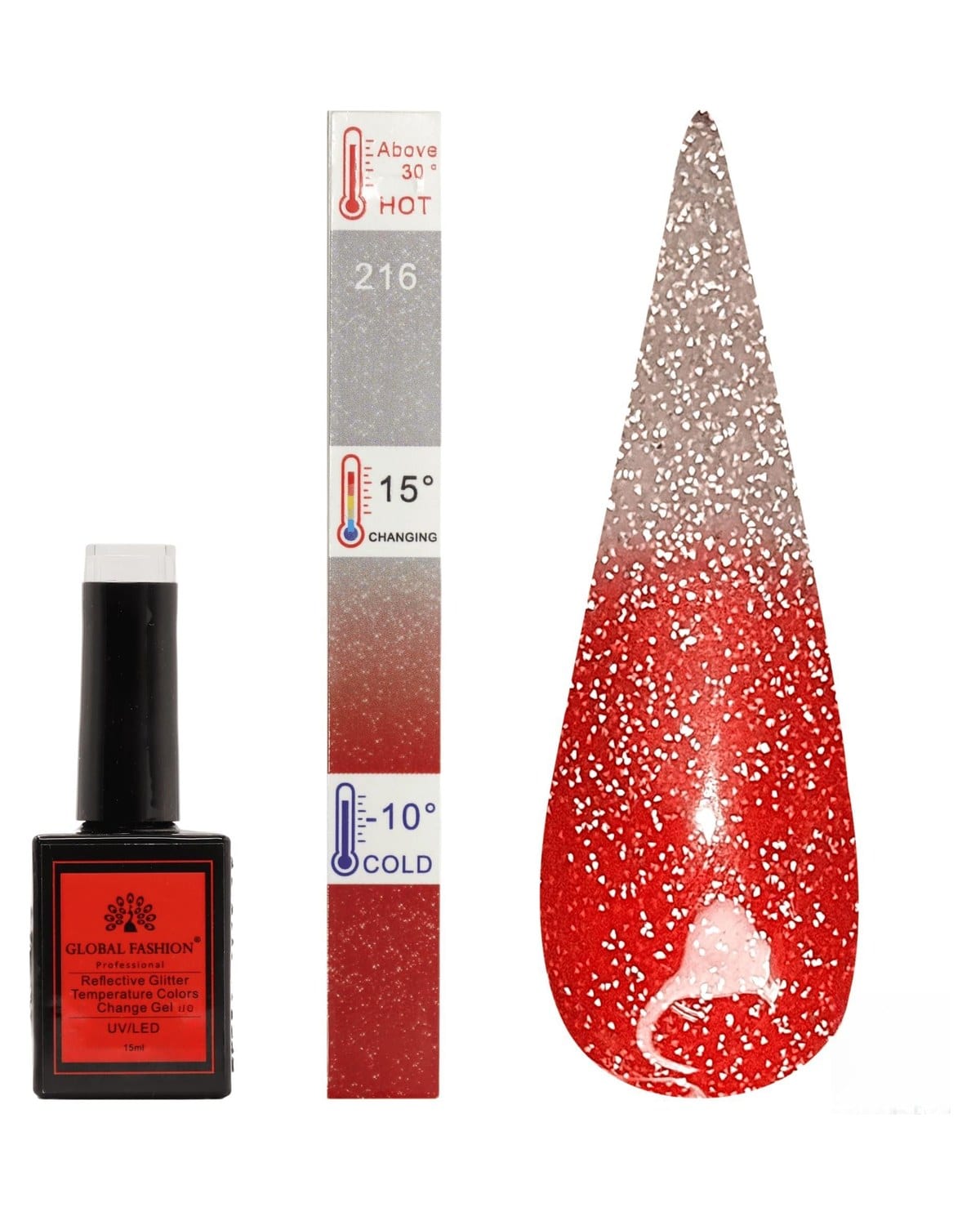 TEMPERATURE GLITTER GEL POLISH 15ML #220