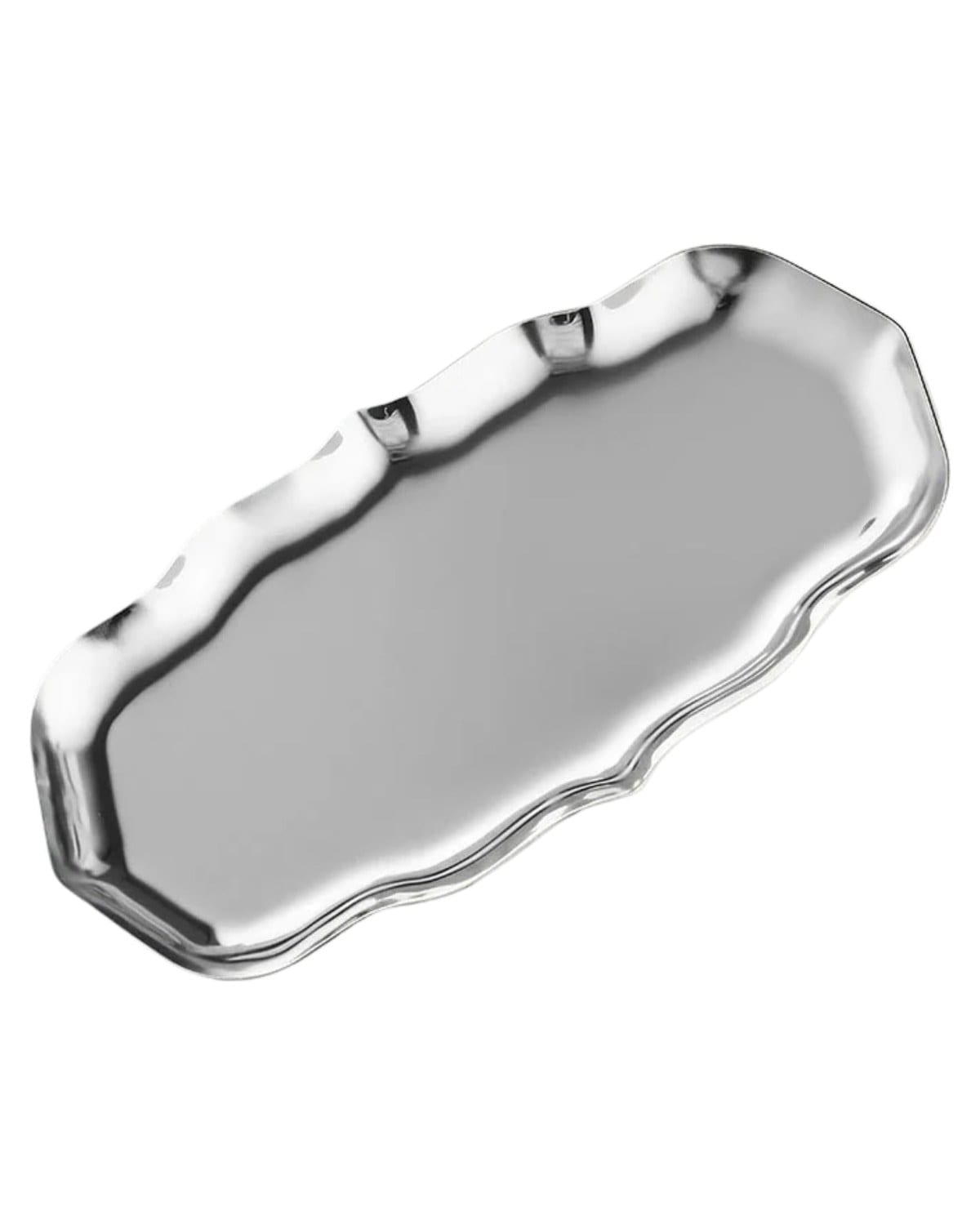 Global Fashion Premium Metal Multi-Purpose Tray (1Pc) | Korean Style Desktop Organizer for Jewelry, Cosmetics, Candy, Cake, Home Decor | (Silver Tray) — Color 0646680439244