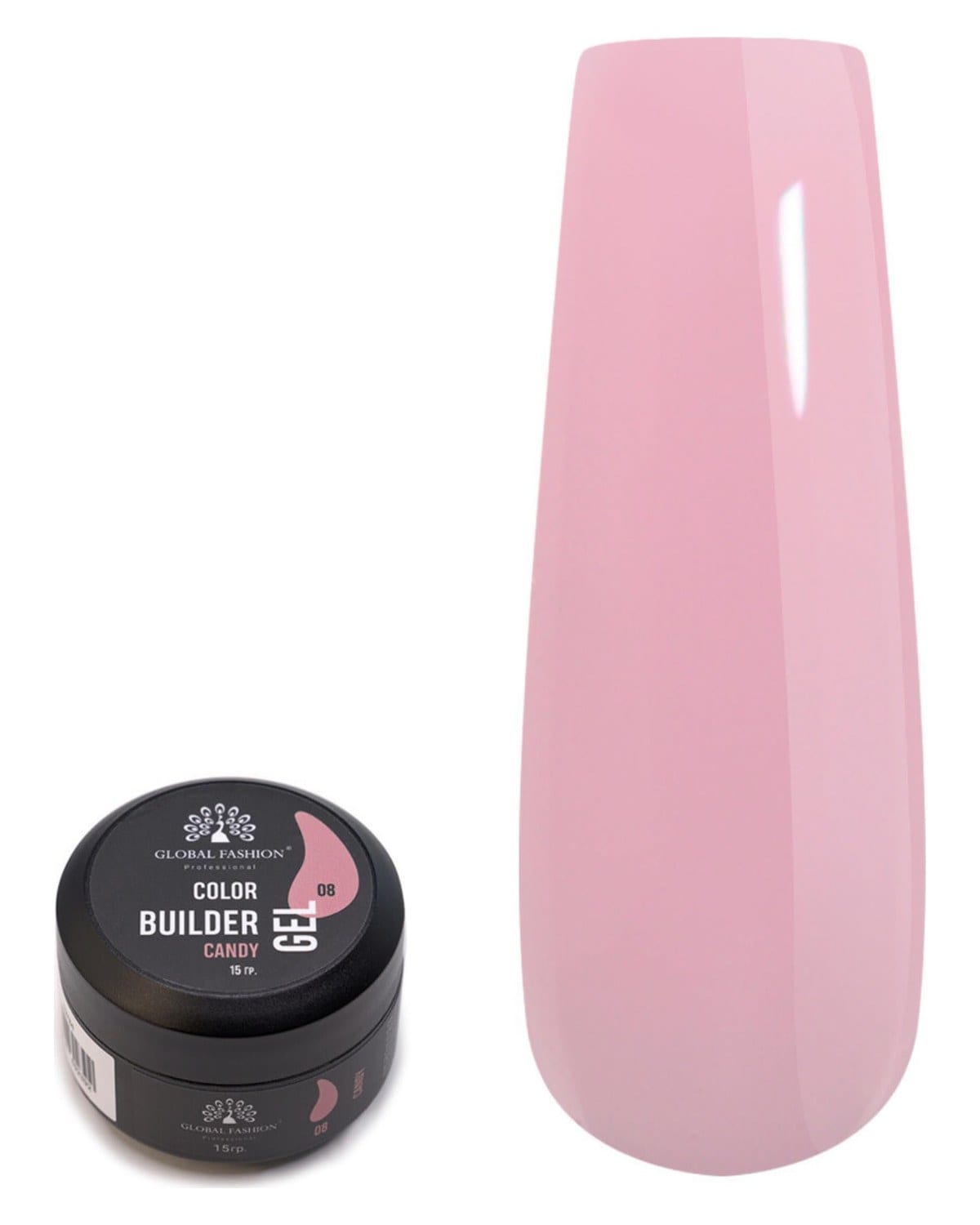 GLOBAL FASHION Professional Color Gel Builder 15g with 13 Shades: Unleash Your Inner Nail Artist with This Versatile Sculpting and Coloring Nail Art Toolkit (08 CANDY)