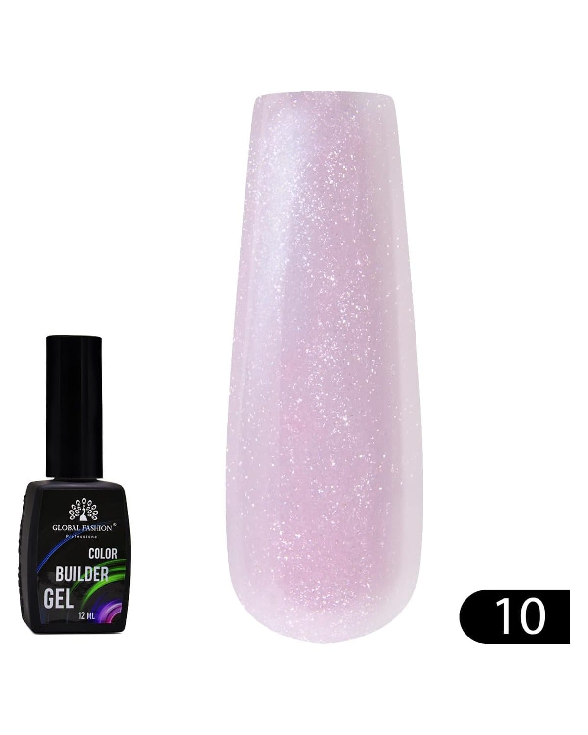 GLOBAL FASHION Professional Color Builder Gel 12ml - Long-Lasting, Chip-Resistant Manicure | (Color 10)