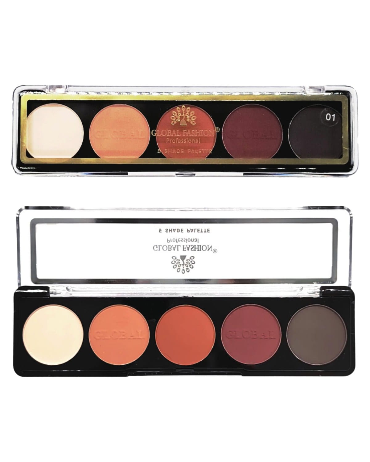 Global Fashion Professional 5-Color Eye Shad Palette - Long-Lasting Matte and Shimmer Shades, High Pigment, Blendable Makeup Palette for Day & Night Looks | (PALETTE 1)
