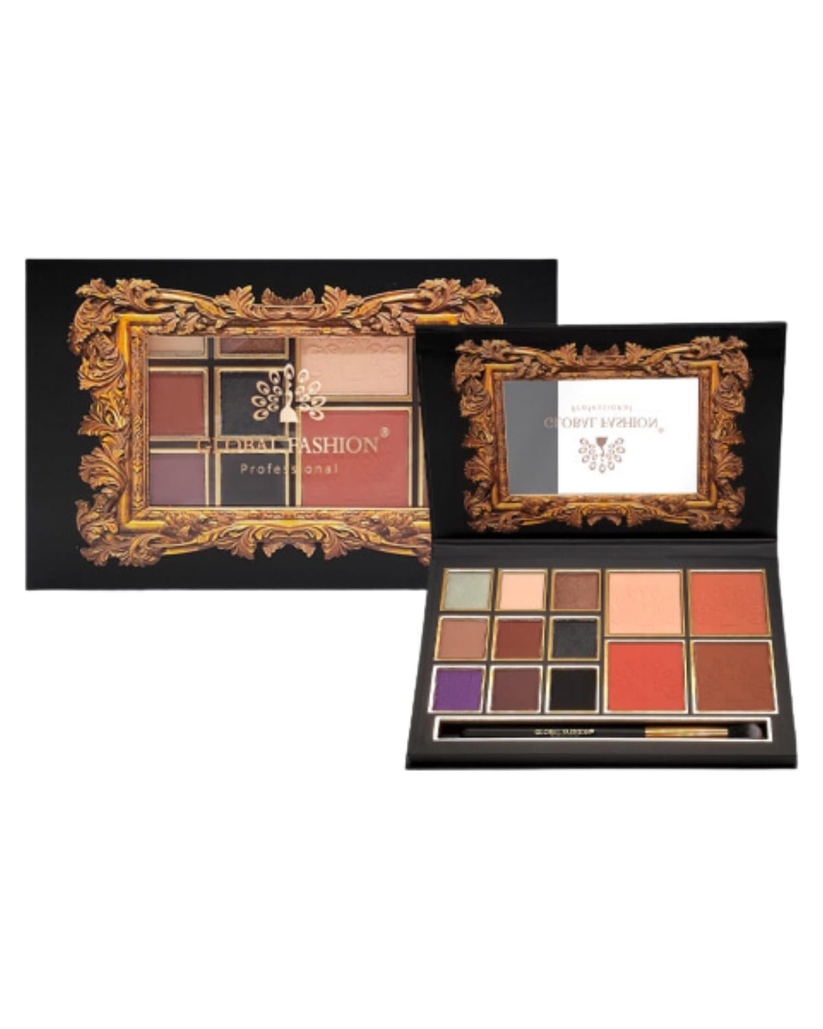 Global Fashion Professional 13-Color Eye Shadow Palette – High Pigment Matte & Shimmer Shades, Blendable, Long-Lasting Eyeshadow Makeup Palette for Day & Night Looks, All Skin Tone — Color PALETTE 1
