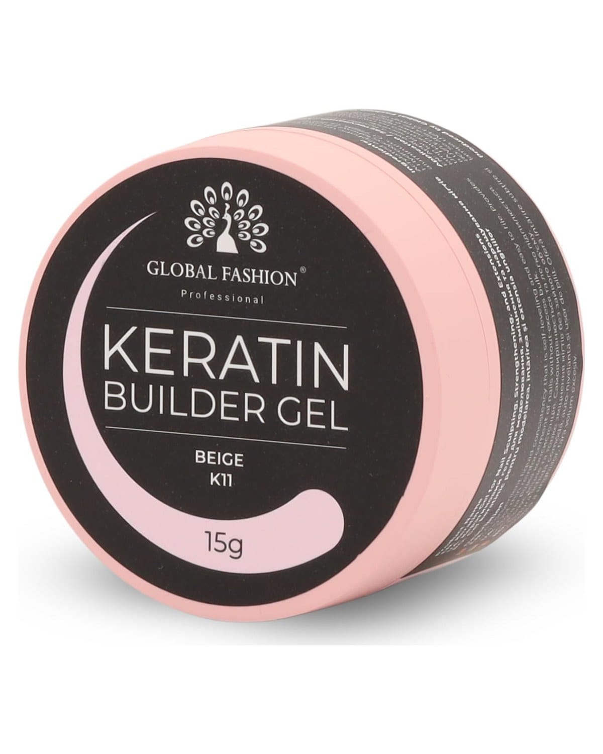 Keratin Builder Gel 15g Self Leveling Hard Gel Durable and Strong for Nail Overlays Extensions and Repairs UV LED Cure Odor Salon Finish Reinforcing Formula, Long Lasting Wear (K11 - Beige)
