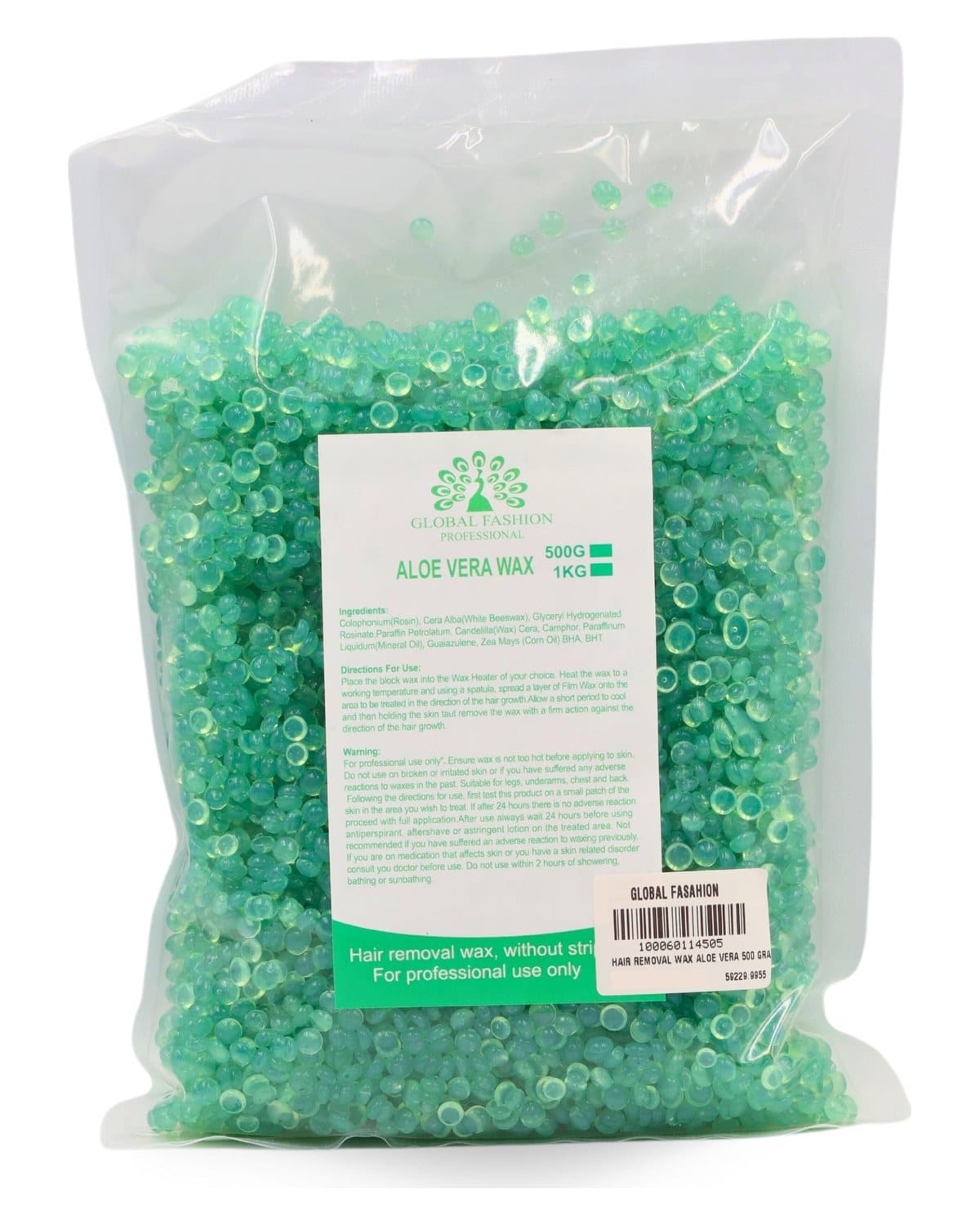 Hair Removal Wax Beans, No Strip Use Only | (Aloe Vera Wax, 500g) — Scent 100060114505