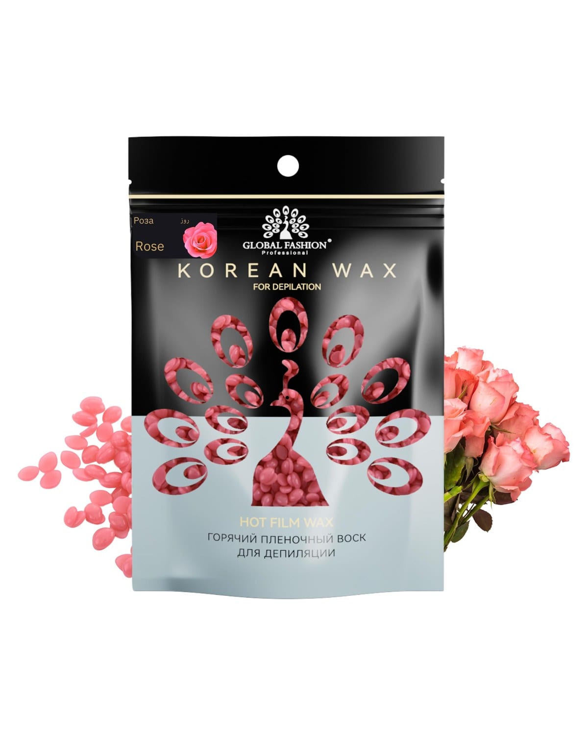 Korean Hot Film Hard Wax Beans for Painless Hair Removal – 12 Variants Stripless Korean Waxing Beads for Bikini, Legs, Face, Body – All Skin Types (1000g, ROSE) — Scent Rose-1000g