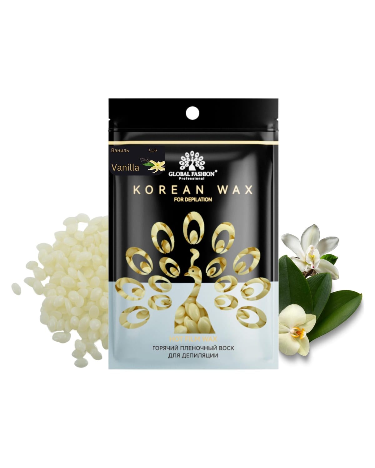 Korean Hot Film Hard Wax Beans for Painless Hair Removal – 12 Variants Stripless Korean Waxing Beads for Bikini, Legs, Face, Body – All Skin Types (100g, VANILLA) — Scent Vanilla-100g