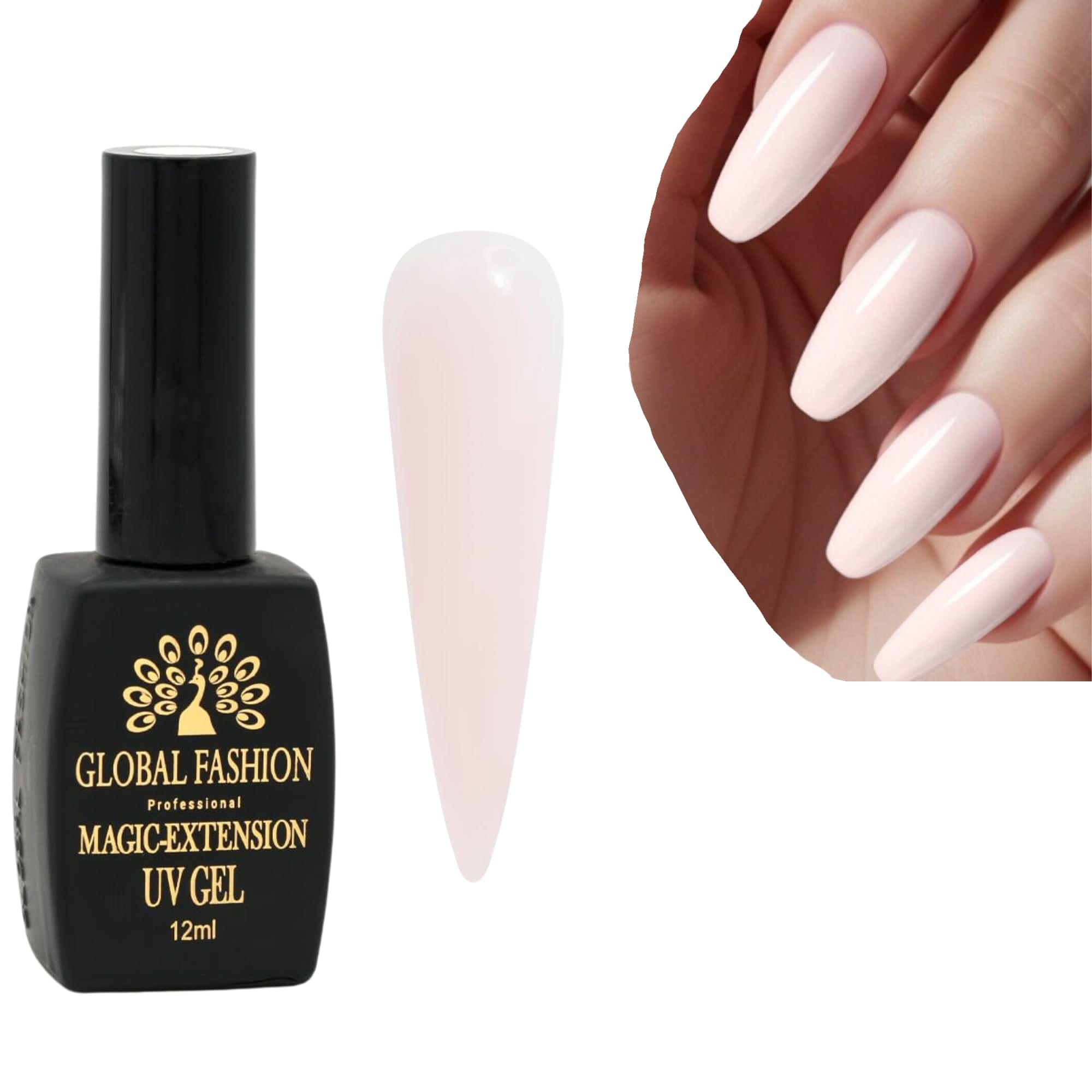 GLOBAL FASHION Professional Achieve Stunning Nail Extensions With Global Fashion Magic-Extension Gel - 12 ML (04)