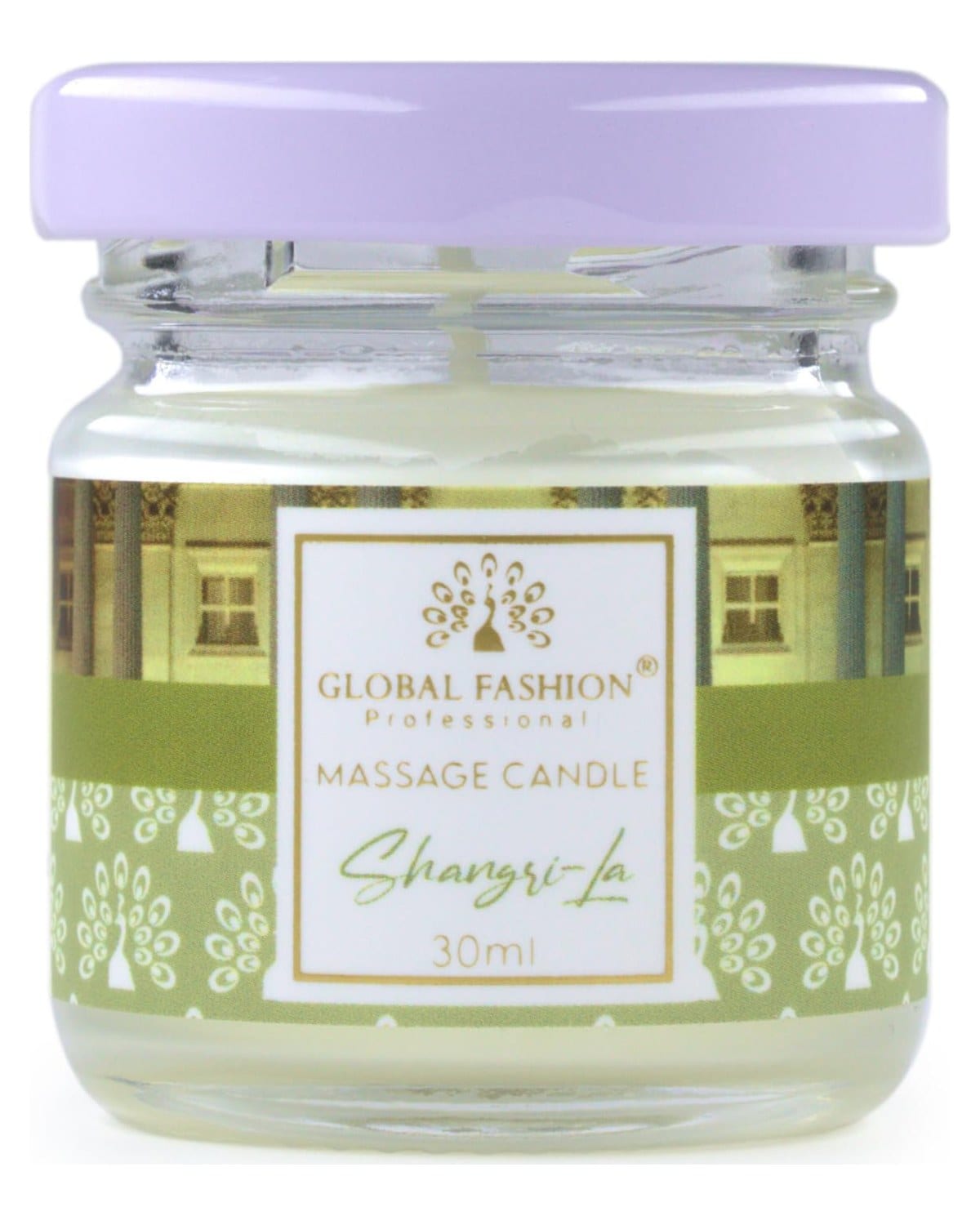 Global Fashion Massage Candle 30 ml - Luxury Body & Massage Oil Candle, Warm Skin-Oil Candle for Home Spa, Couples & Personal Use - Vegan Soy Wax, Home Scented Aromatherapy Gift-Ready (Shangri-La) — Scent 0744963296918