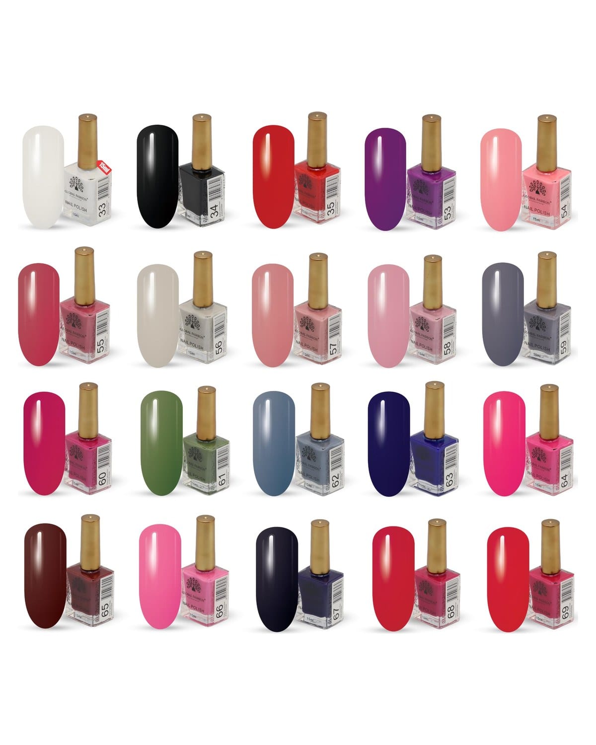 Nail Polish Set 15ml – 20 Vibrant Shades for Women, Manicure & Pedicure, Long-Lasting, Chip-Resistant, Quick Dry, Vegan, Cruelty-Free, Salon-Quality Finish (Royal Charm, 20 Shades)