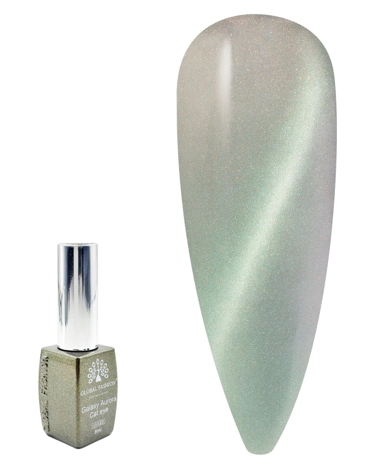 Galaxy Aurora Magnetic Cat Eye Gel Nail Polish UV/LED Gel 8ML — 9D Multitone Reflective Chameleon Effect, Soak Off Magnetic Gel with Magnet Stick for DIY & Salon Nails, Long-Lastin — Color 0614537759425