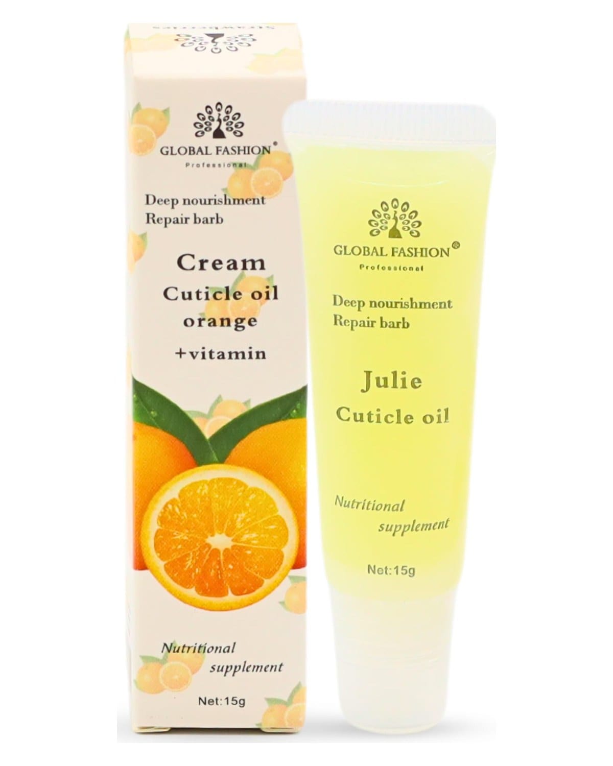Global Fashion Cream Cuticle Oil with Cherry Scent - Nourishing Nail & Cuticle Care, Enriched with Vitamins, Moisturizing Formula for Healthy Nails, Orange Essence, Promotes Nail G — Color 0634052952040
