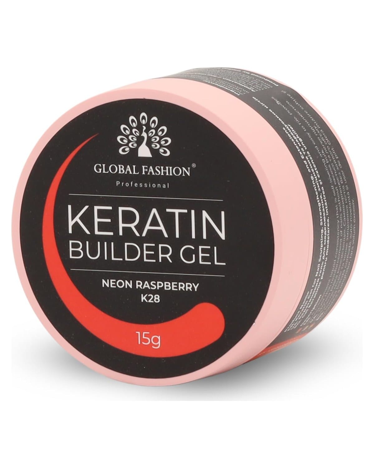 Keratin Builder Gel 15g Self Leveling Hard Gel Durable and Strong for Nail Overlays Extensions and Repairs UV LED Cure Odor Salon Finish Reinforcing Formula, Long Lasting Wear (K28 - Neon Orange)