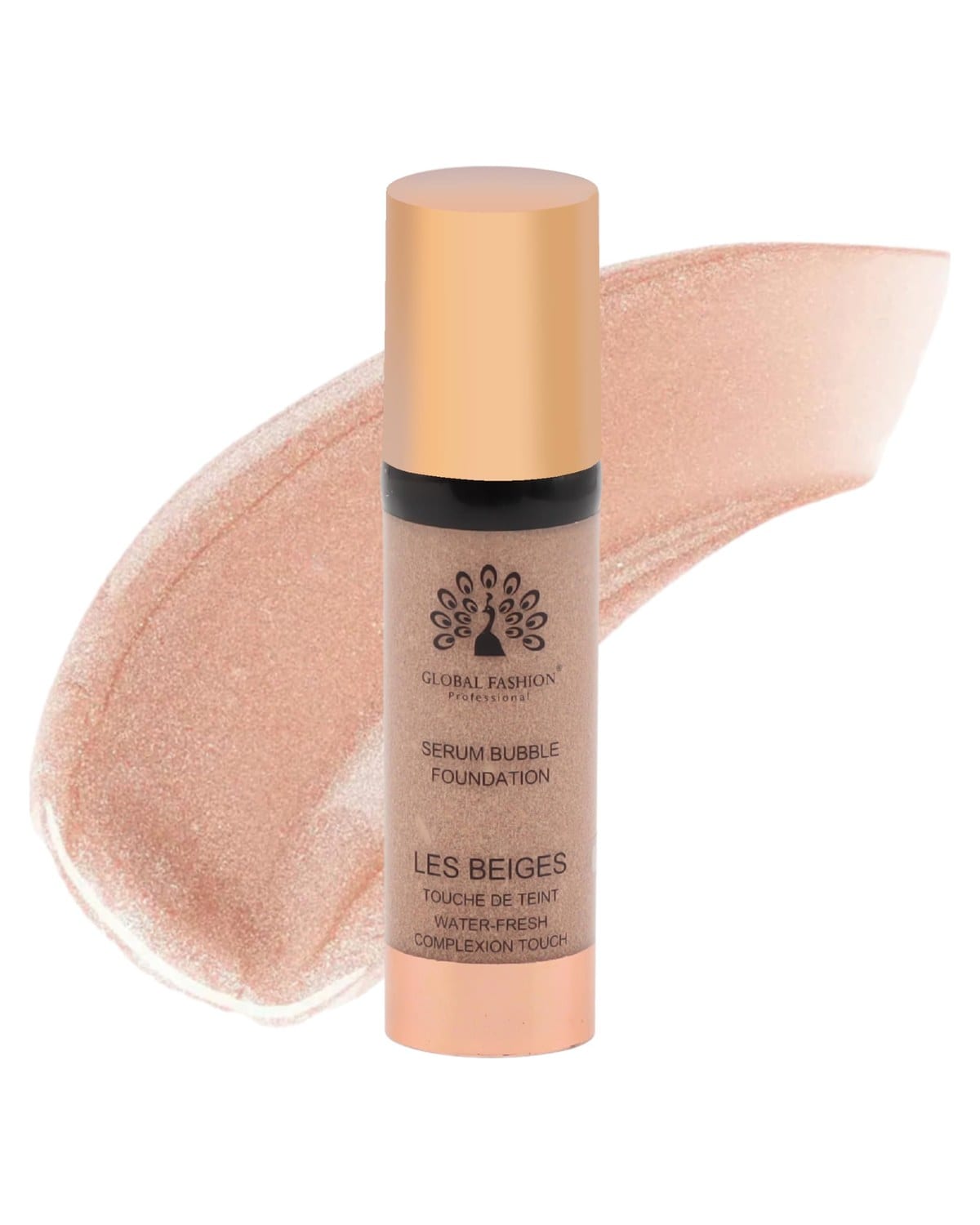 Global Fashion Serum Bubble Foundation 8 Shades - Water Fresh Bubble Serum with Weightless Buildable Coverage, Pore Blurring & All Day Hydrating Formula, Real Skin Finish (BF044)