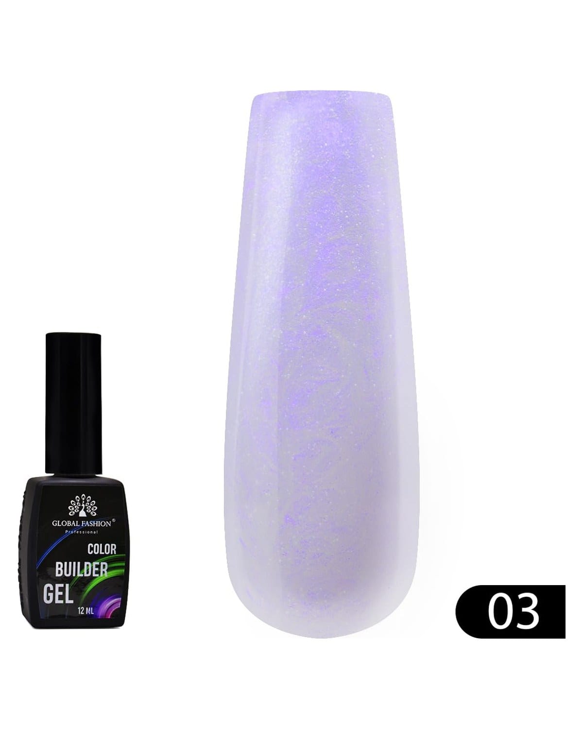 GLOBAL FASHION Professional Color Builder Gel 12ml - Long-Lasting, Chip-Resistant Manicure | (Color 03)