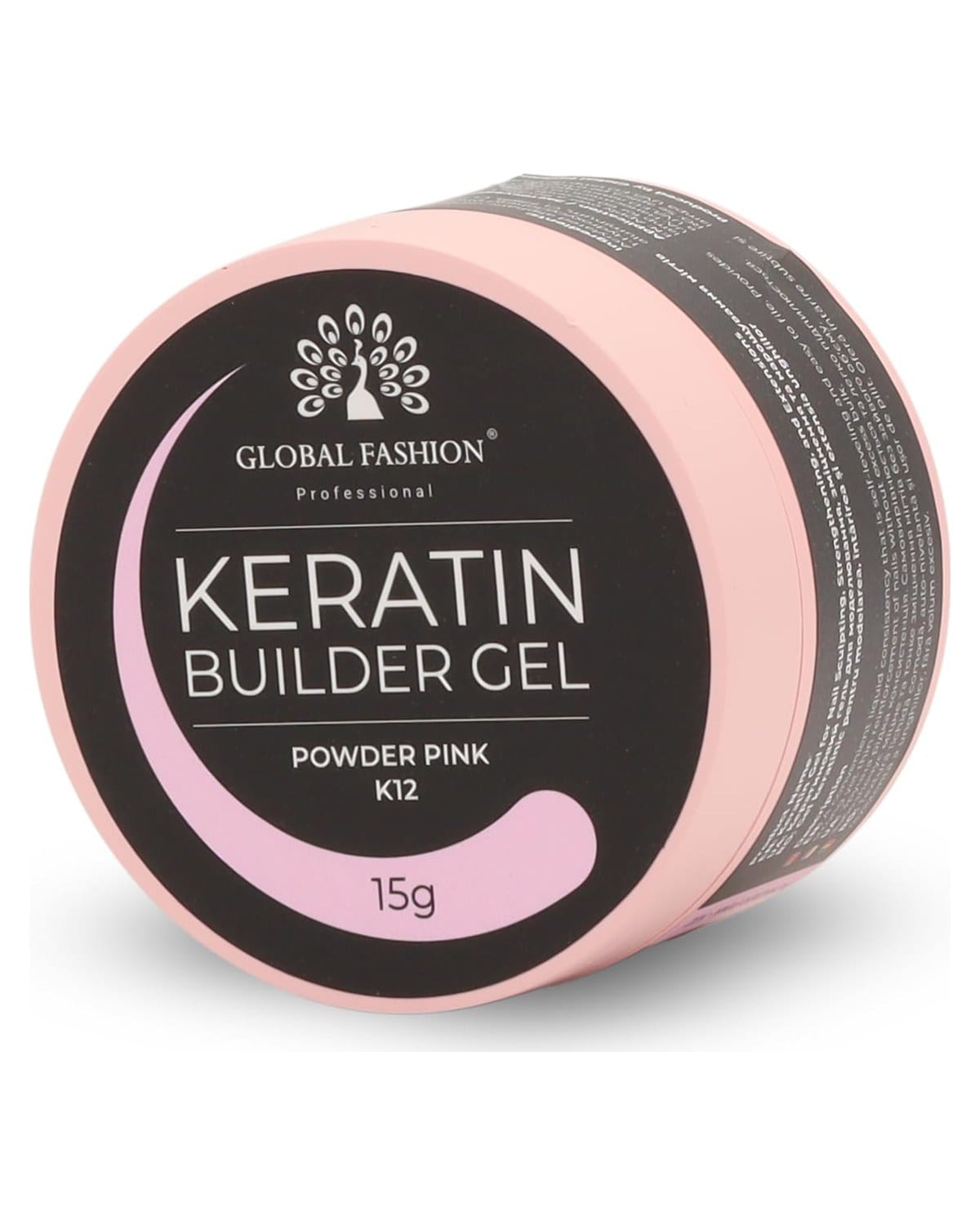 Keratin Builder Gel 15g Self Leveling Hard Gel Durable and Strong for Nail Overlays Extensions and Repairs UV LED Cure Odor Salon Finish Reinforcing Formula, Long Lasting Wear (K12 - Powder Pink)