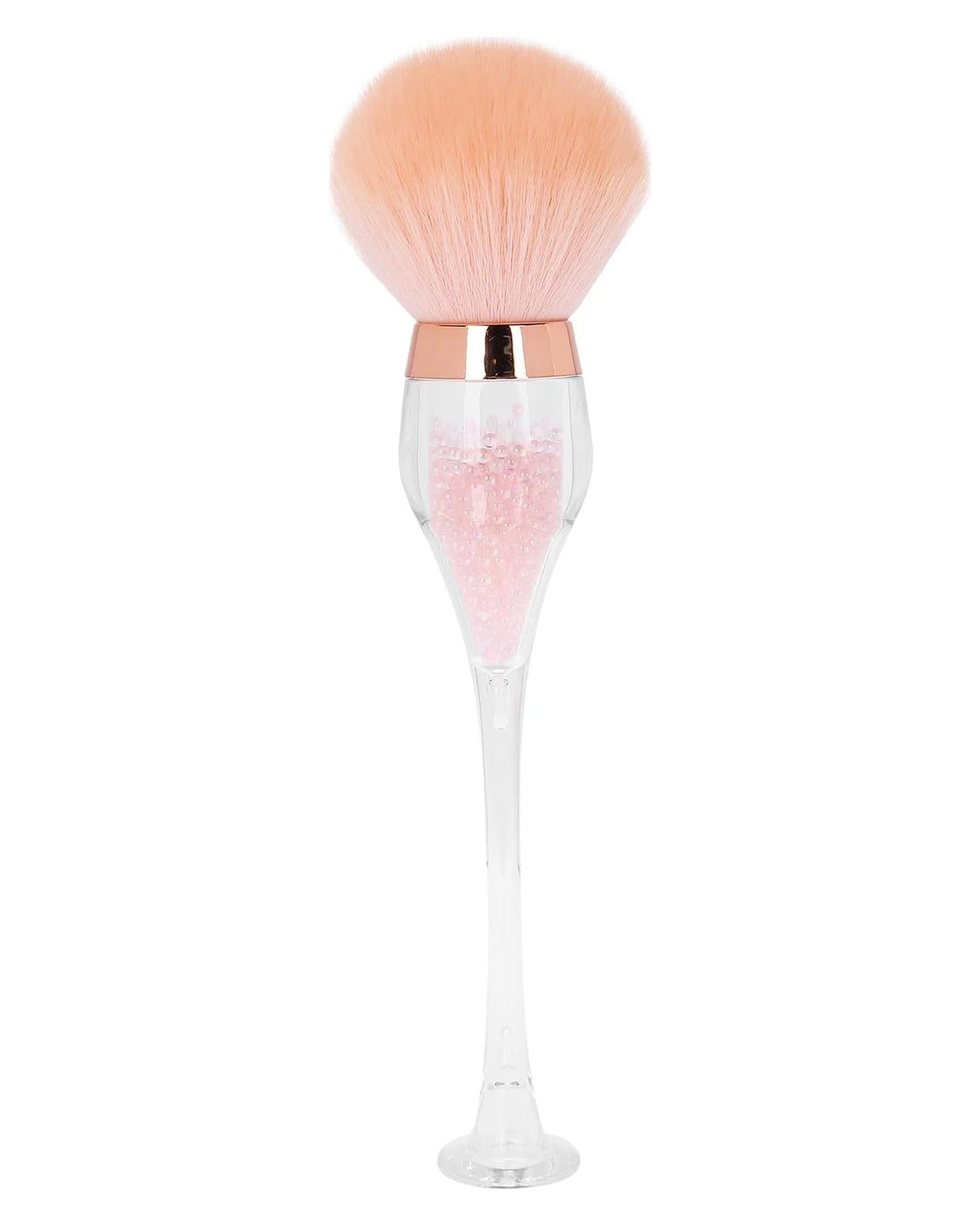GLOBAL FASHION Professional Vegan Nail Dust Brush - Wine Glass Shape - Effortless Dust Removal for Acrylics, Glitters & Dips | Soft Bristles | Cruelty-Free Manicure Tool | Easy to Clean | Pink — Color 0634052951814