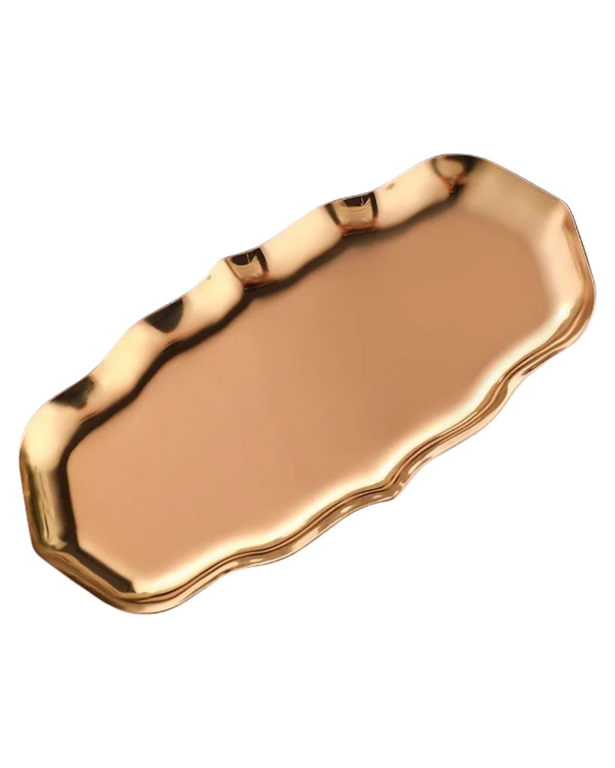 GLOBAL FASHION Professional Premium Metal Multi-Purpose Tray (1Pc) | Korean Style Desktop Organizer for Jewelry, Cosmetics, Candy, Cake, Home Decor | (Bronze Tray) — Color 0646680439268