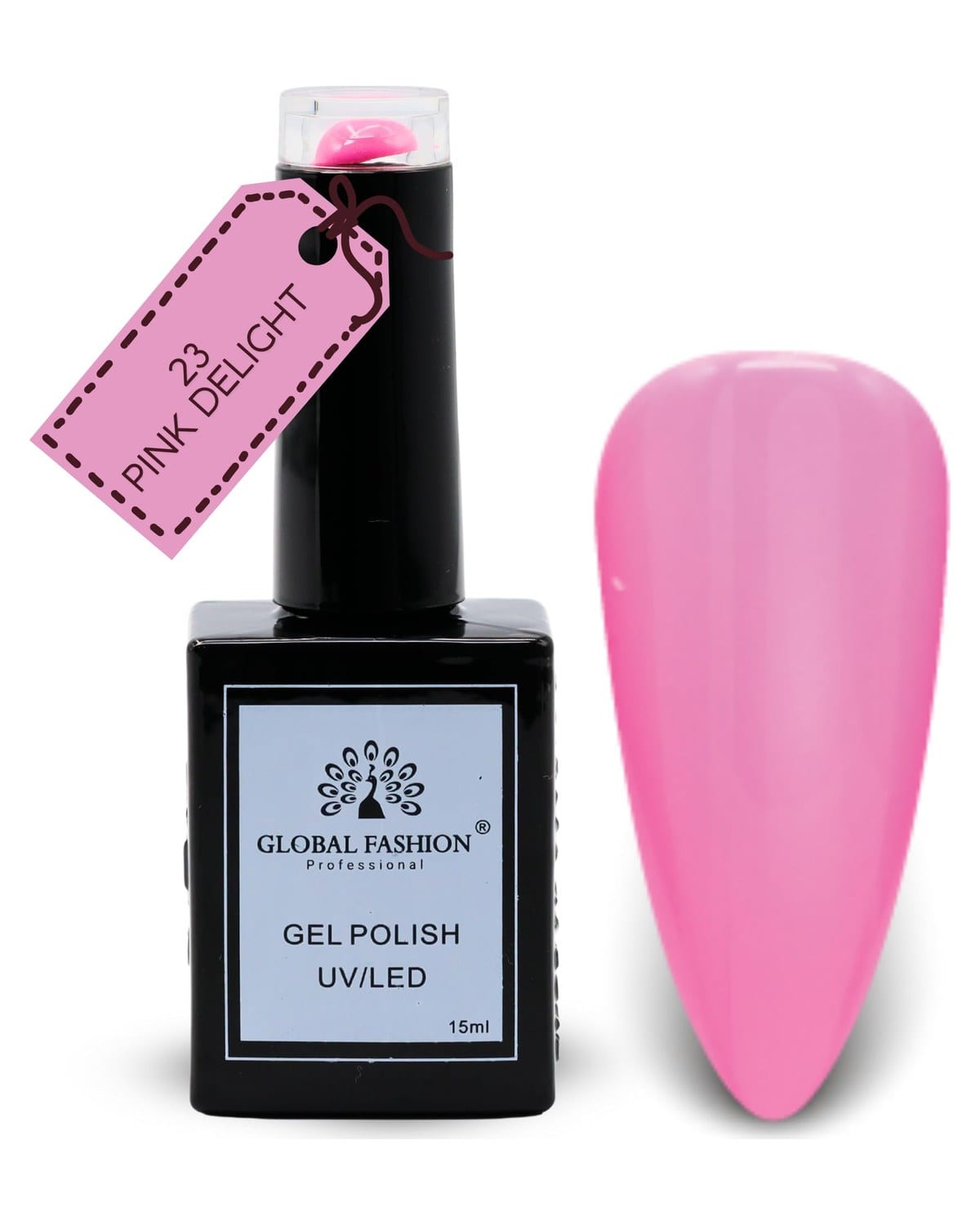 Peach Perfection Collection UV LED Gel Polish – Soak-Off Nail Color for Teen Girls, Long-Lasting Glossy Finish, Chip-Resistant Salon Gel for Nail Art & Home Use (23-Pink Delight-1p)