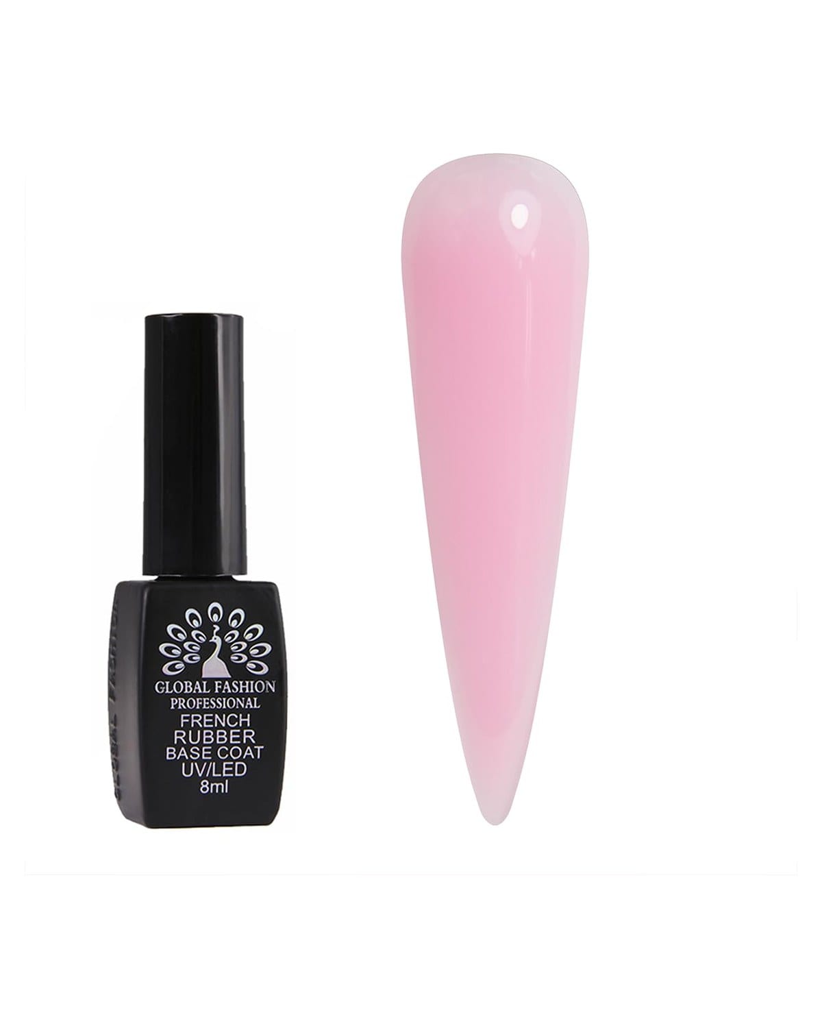 GLOBAL FASHION Professional Long-Lasting & Chip-Resistant: Professional French Rubber Base Coat UV/LED 8ml - (10)