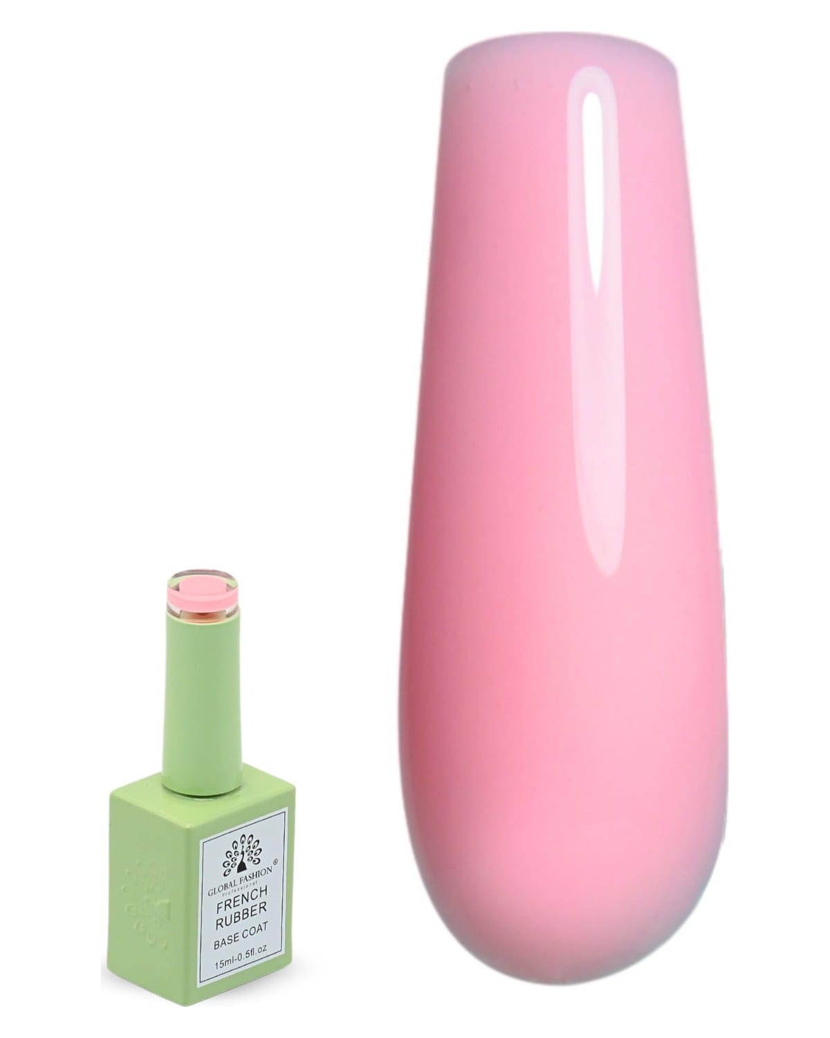 Global Fashion French Rubber Base Coat – UV/LED Gel Polish, 10 Natural Nude Shades, Strengthening & Long-Lasting Formula, Chip-Resistant, Professional Manicure & Nail Art (4 Rosy D)
