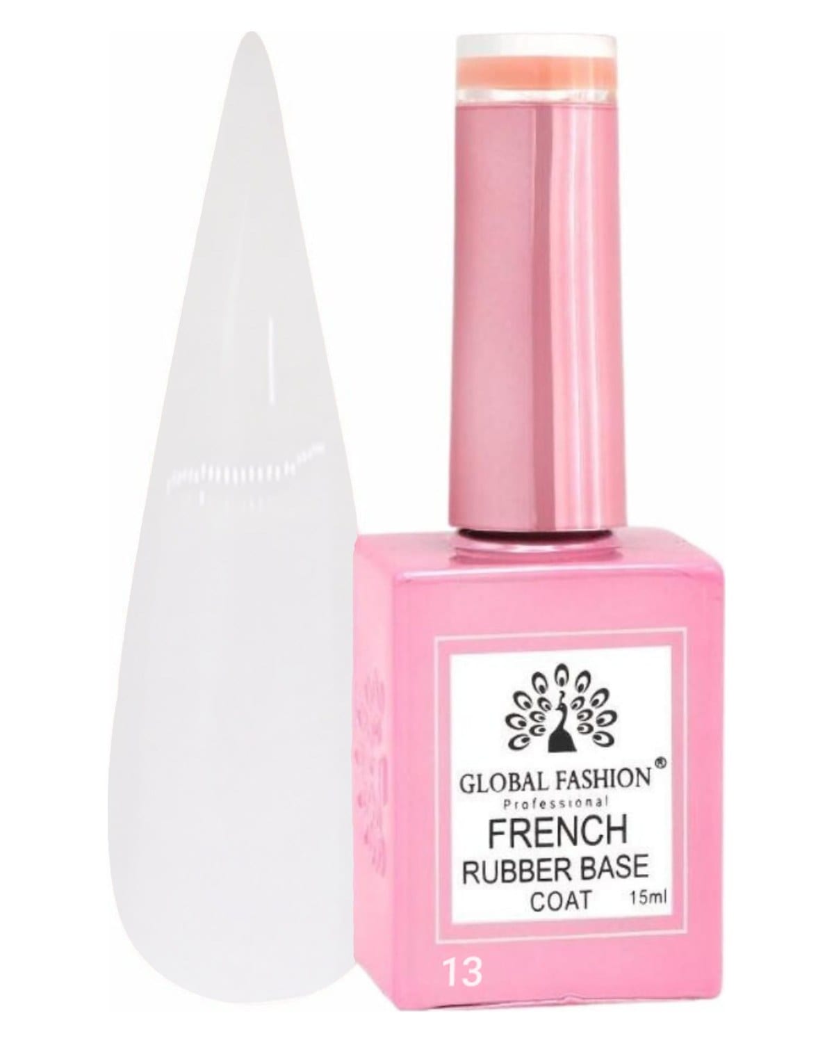 French Rubber Base Coat 15ml: Long-Lasting, Durable, & Chip-Resistant Gel Nail Polish Base Coat for Manicure and Pedicure | (13) — Color 2000000131214