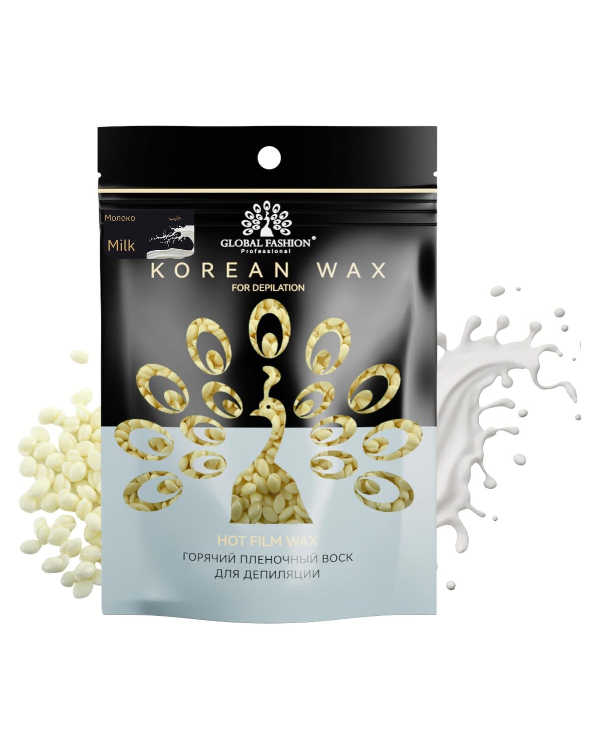 Korean Hot Film Hard Wax Beans for Painless Hair Removal – 12 Variants Stripless Korean Waxing Beads for Bikini, Legs, Face, Body – All Skin Types (1000g, MILK) — Scent Milk-1000g