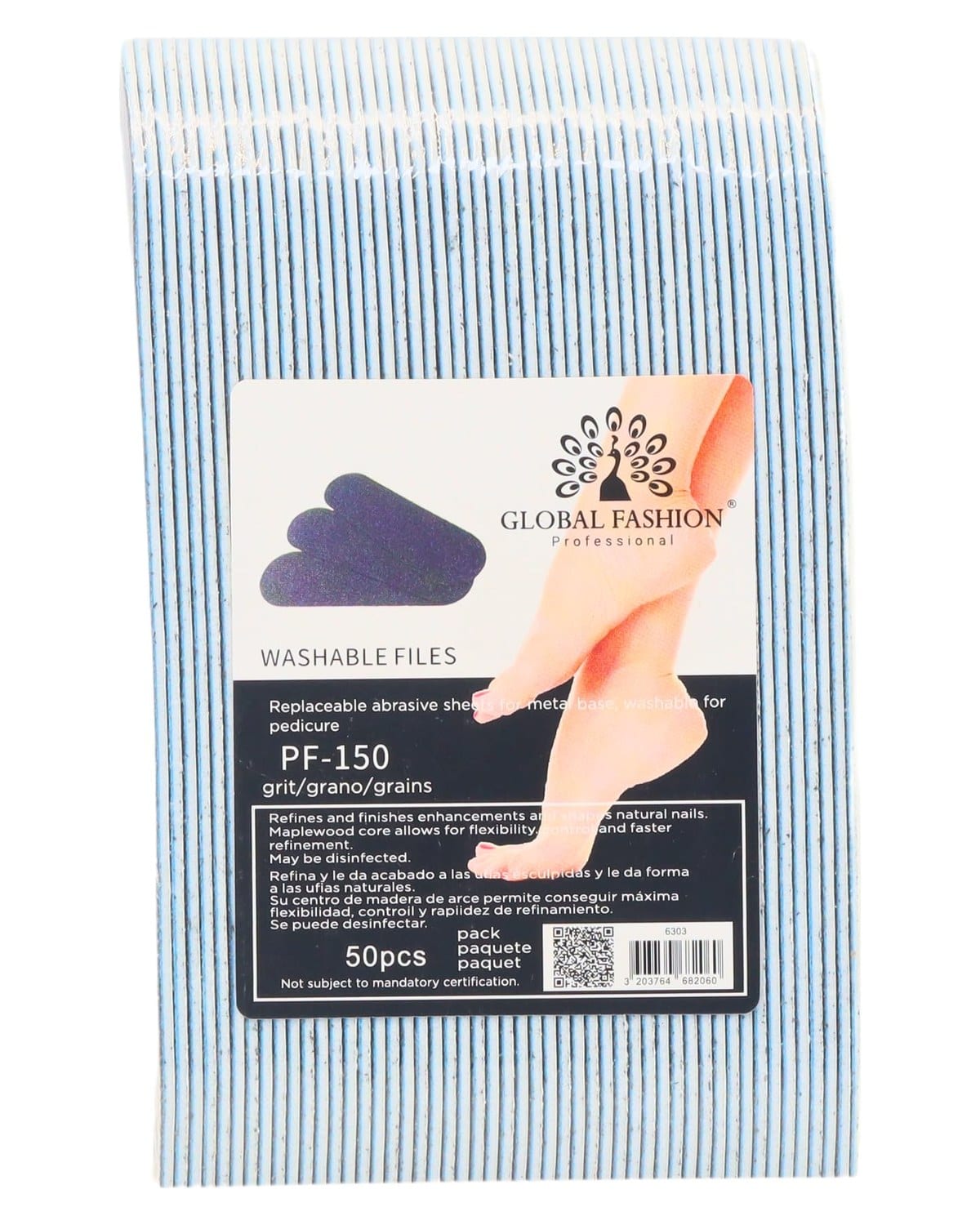 Foot File Replacement Pads - Pack of 50 Adhesive Abrasive Sheets for Pedicure Callus Remover, Water-Resistant, Strong Adhesion, Universal Fit Foot Razor Sandpaper - Home & Salon Foot Care (PF-150) — Size 0744963297083
