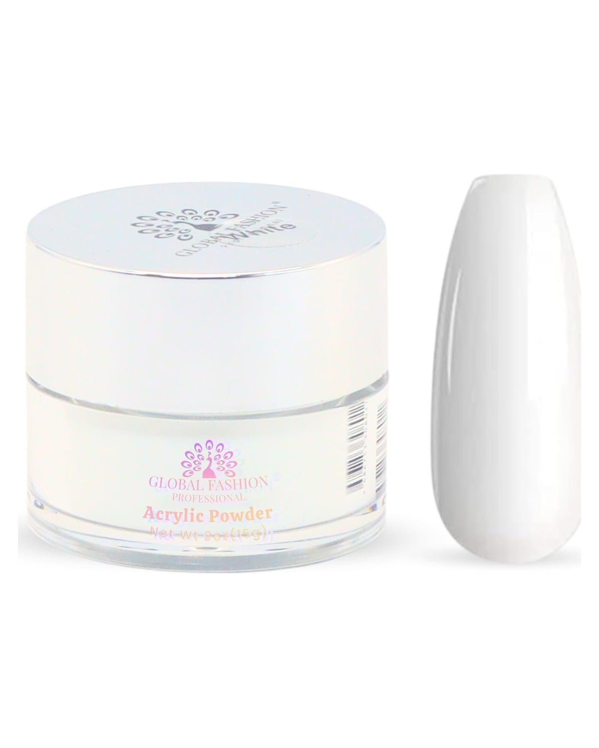 Acrylic Powder - Clear Finish, Strong Adhesion, Bubble-Free, Non-Yellowing, For Nail Extensions, Overlays, 3D & French Nails, Low-Odor, Fast-Setting, Professional Salon-Quality Formula (White, 15g) — Color 0744963296437