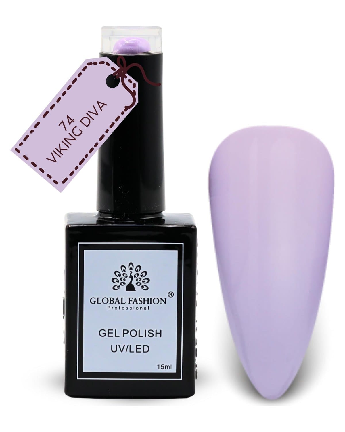 Global Fashion Lavender Lullaby Collection Set (73–78) – 6 Long-Lasting, High-Gloss, Chip-Resistant Colors for Teens & Professionals – UV/LED Nail Kit (74-Viking Diva-1p, 15ml)