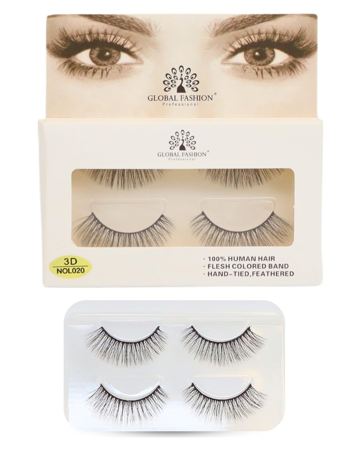 False Eyelashes Pack - Wispy Natural Look, Mink Fluffy Strips, Cat Eye and Fox Eye Lashes, Reusable, Easy Application, Perfect for Daily Wear & Special Occasions | (Eyelash 3D NOL020-4Pcs) — Color Eyelash 3D NOL020-2 Pair