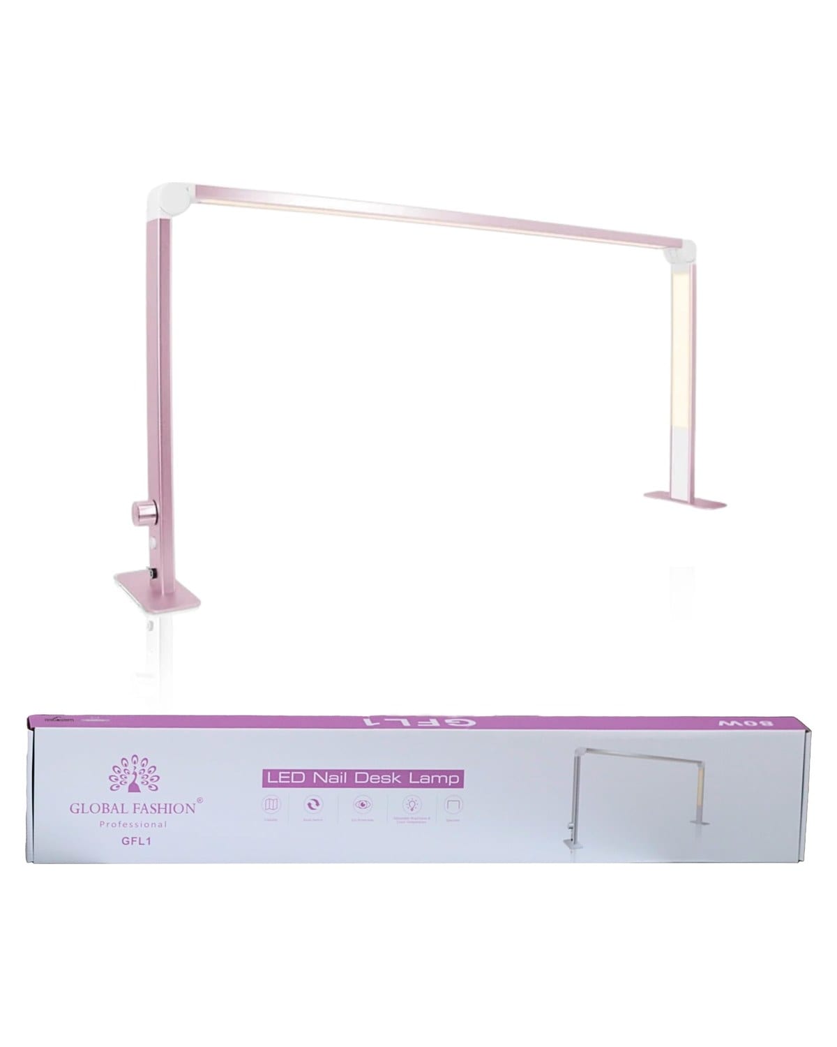GLOBAL FASHION Professional Multifunctional LED Nail Desk Lamp - 80W, Adjustable Color Tone & Brightness, Eye-Care, Ideal for Reading, Beauty, Nail Art, Manicures & Pedicures - GFL — Color 6840376466093-2