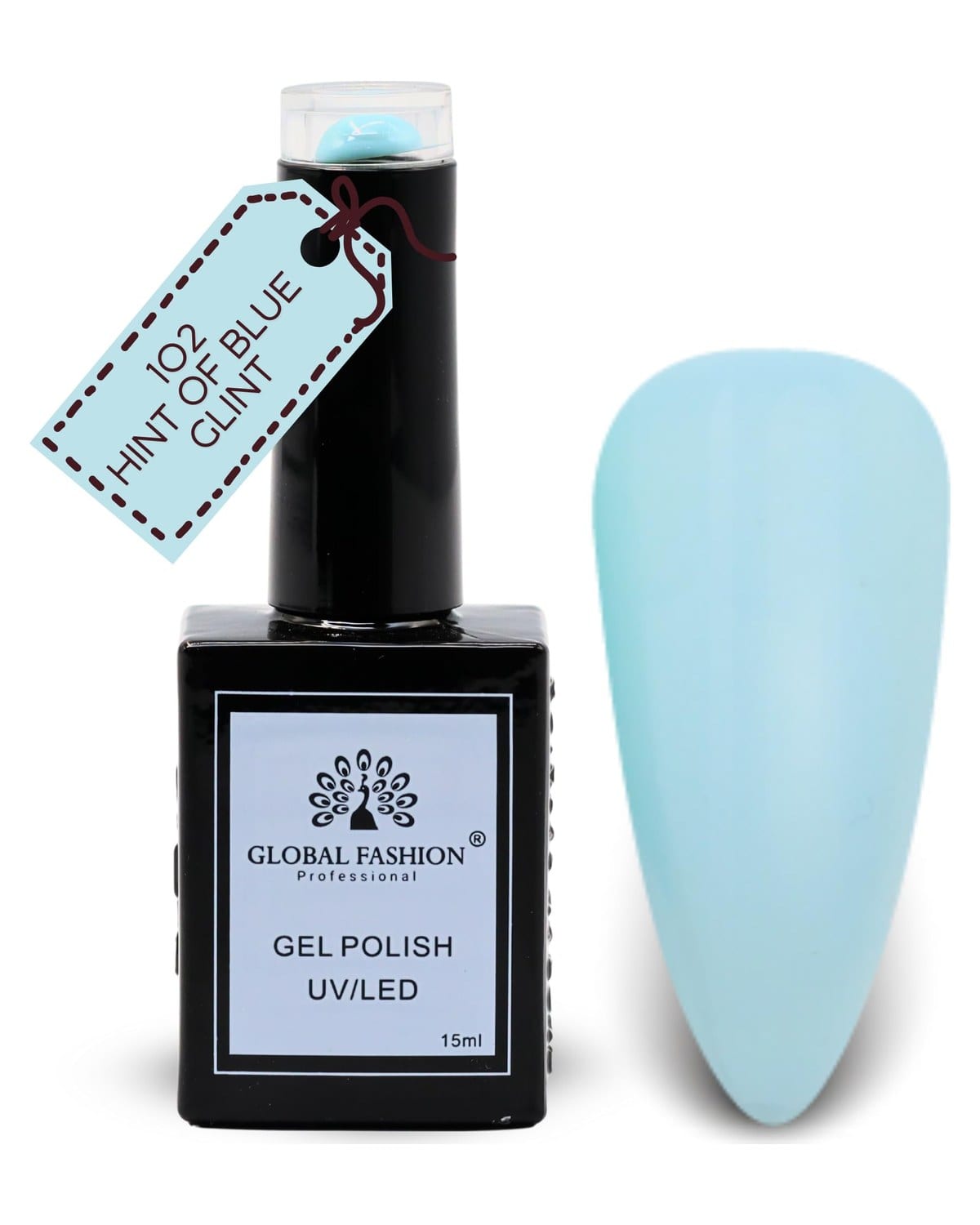 Global Fashion Garden Greens Collection Set (97–102) – 6 Long-Lasting, High-Gloss, Chip-Resistant Colors for Teens & Professionals – UV/LED Soak-Off Nail Kit (102-Hint of Blue Glin)