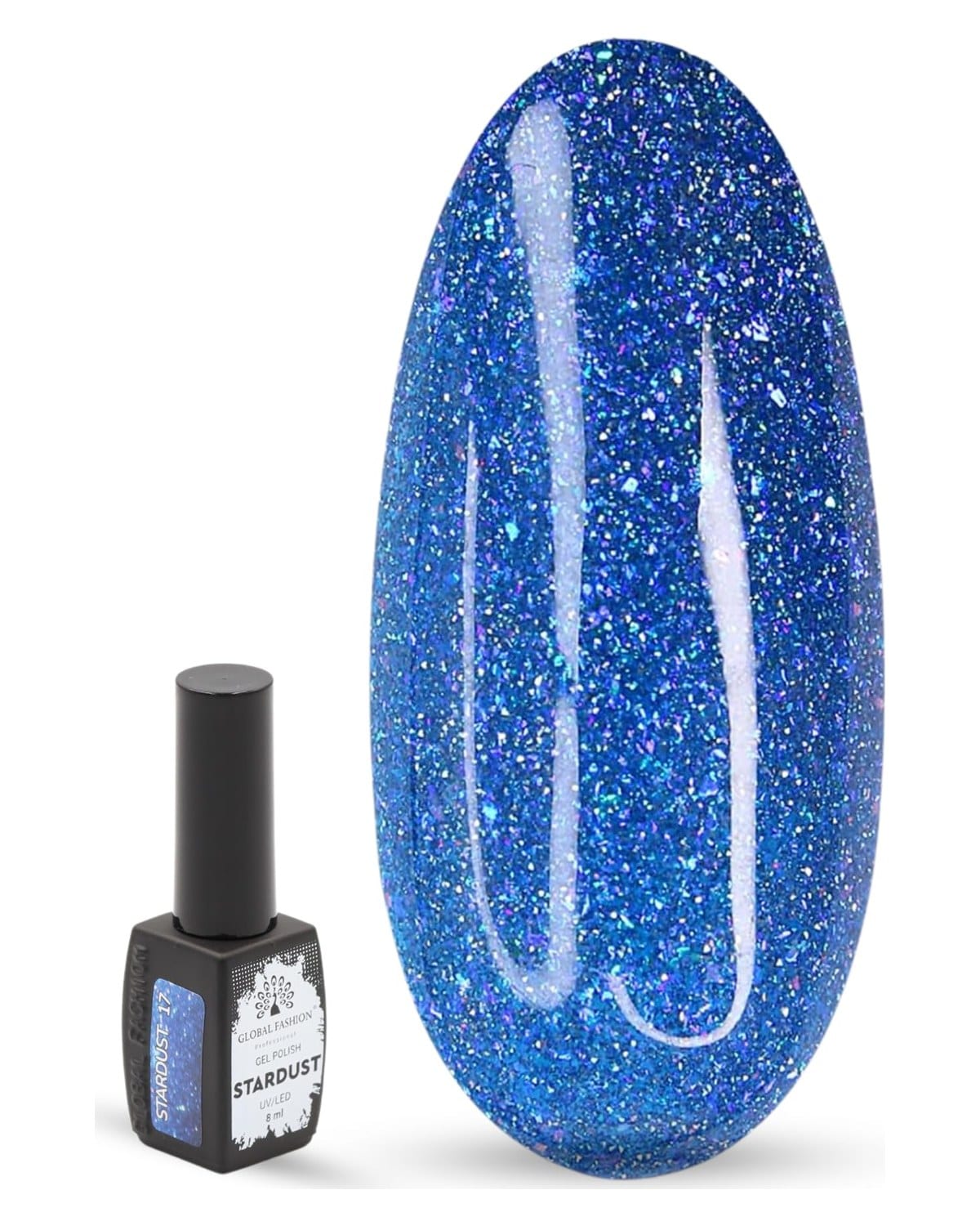 Stardust Gel Nail Polish – 8ml Holographic Glitter Color, Long-Lasting High-Gloss Soak Off UV/LED Gel, Professional Salon Quality & DIY Nail Art for Easy Manicure and Pedicure at Home or Salon (17) — Color 4673724655977