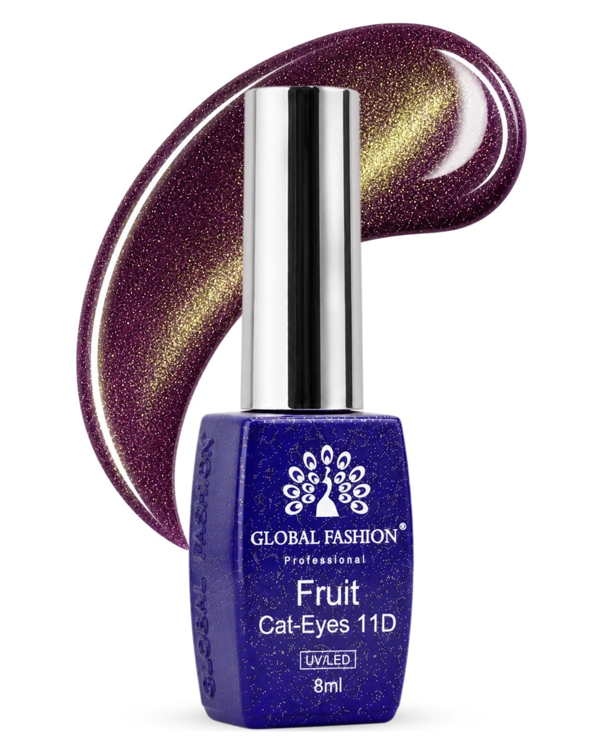 Fruite Cat eyes 11D Magnetic Gel Polish, Blueberry Purple, 8ml (Grape 2)