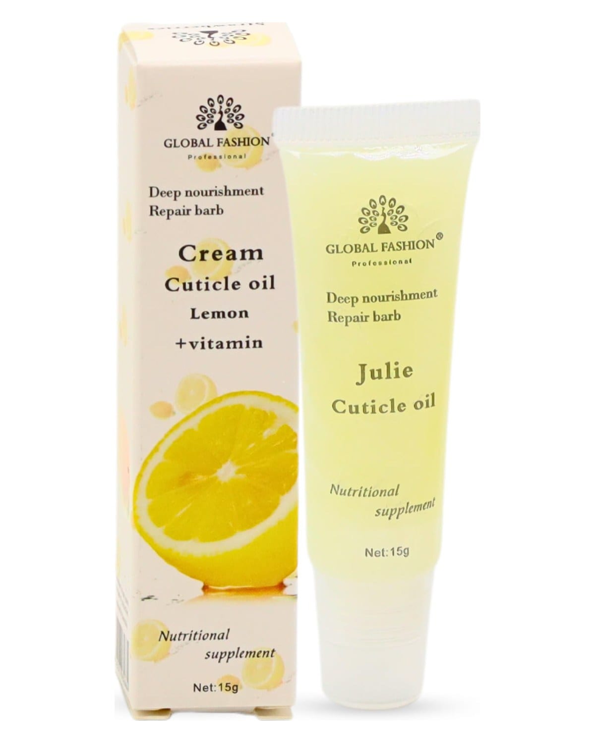 GLOBAL FASHION Professional Cream Cuticle Oil - Cherry Scent + Vitamins - Nourishing Nail & Cuticle Care (Lemon + Vitamin)