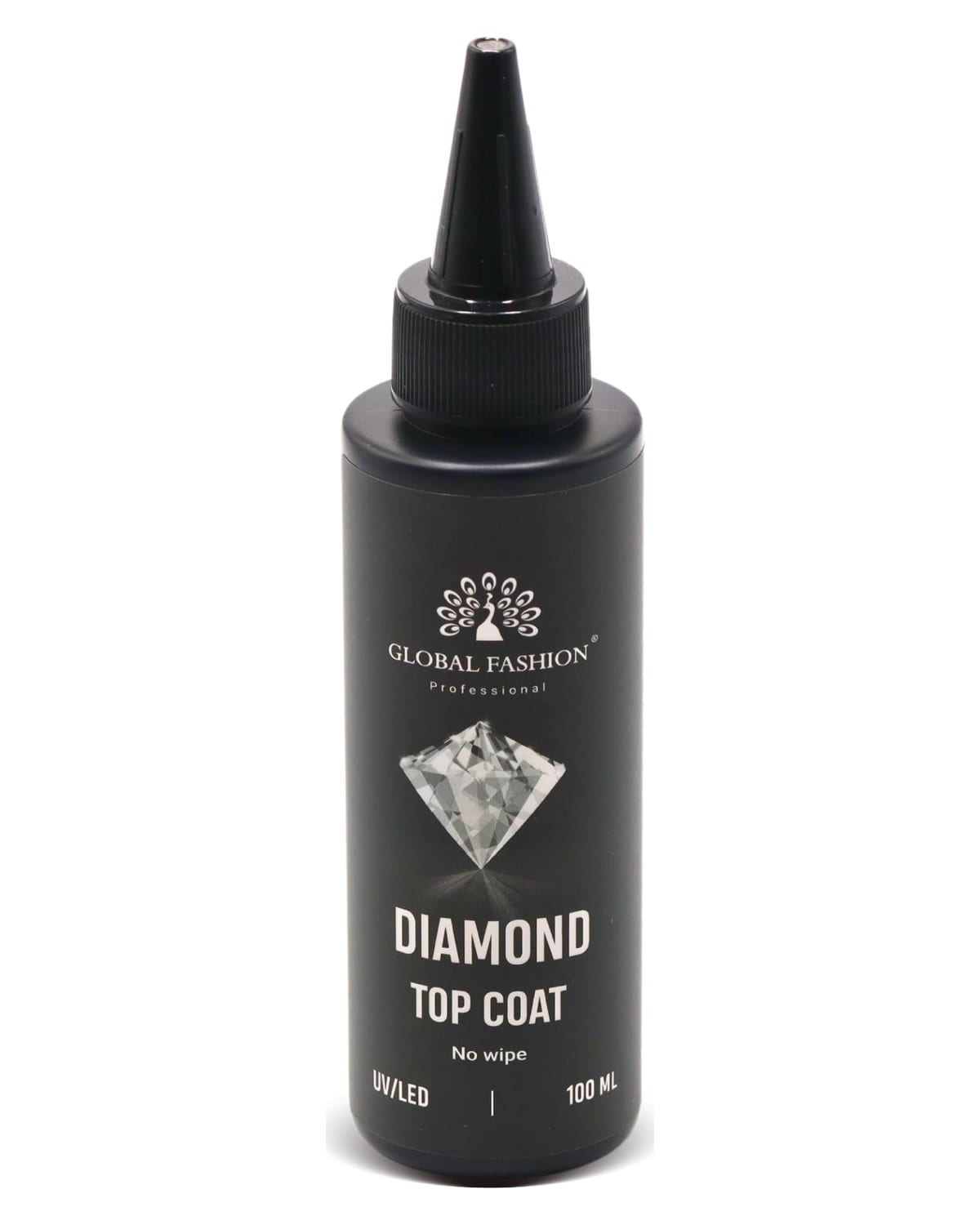 Global Fashion Universal Top Coat - Non-Stick, Long-Lasting, Fast Drying, High Gloss Finish, Halal Nail Polish, Top Nail Care, Clear Top Coat, (Top Diamond, 100ml)