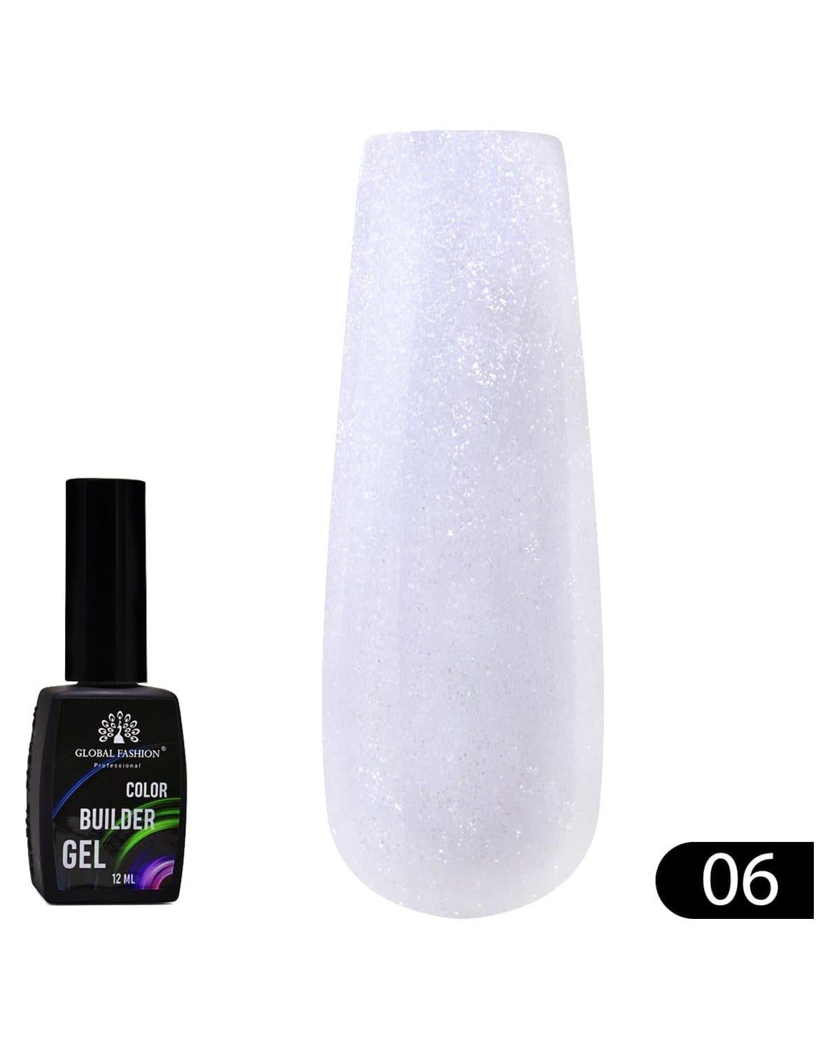 GLOBAL FASHION Professional Color Builder Gel 12ml - Long-Lasting, Chip-Resistant Manicure | (Color 06)