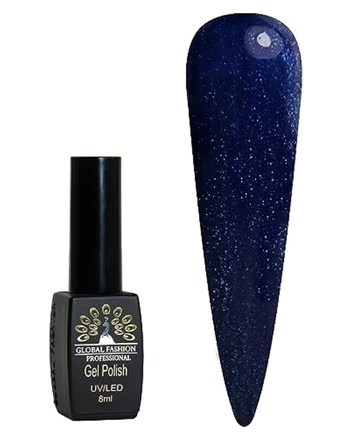 Black Elite Gel Polish 8ml, Long-Lasting Gel Colors, (370)
