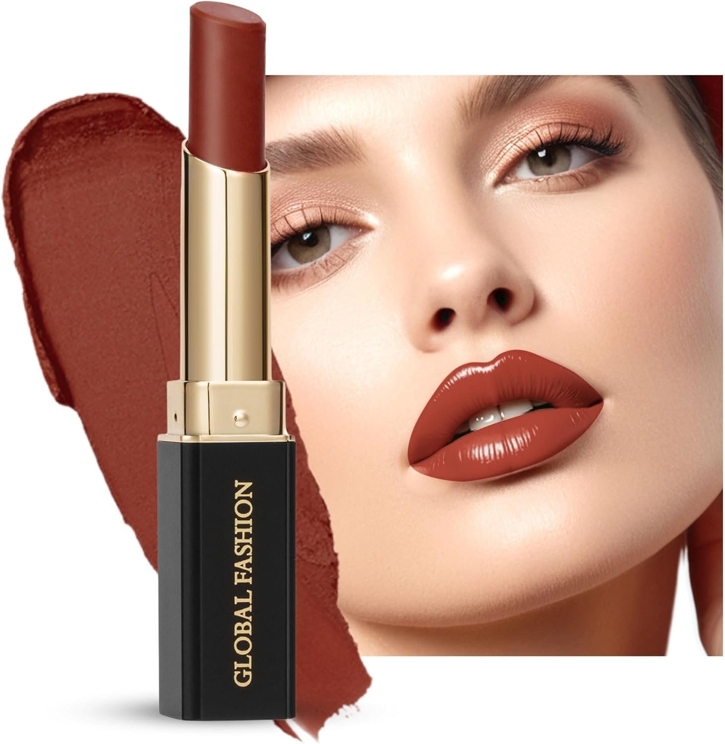 Global Fashion Silk Smooth Matte Lipstick – Long-Lasting, Luxurious Color, Rich Hydration, Lightweight Formula, Lightweight Matte Lip Color for Women, Available in Multiple Shades — Color 111 Falu Red