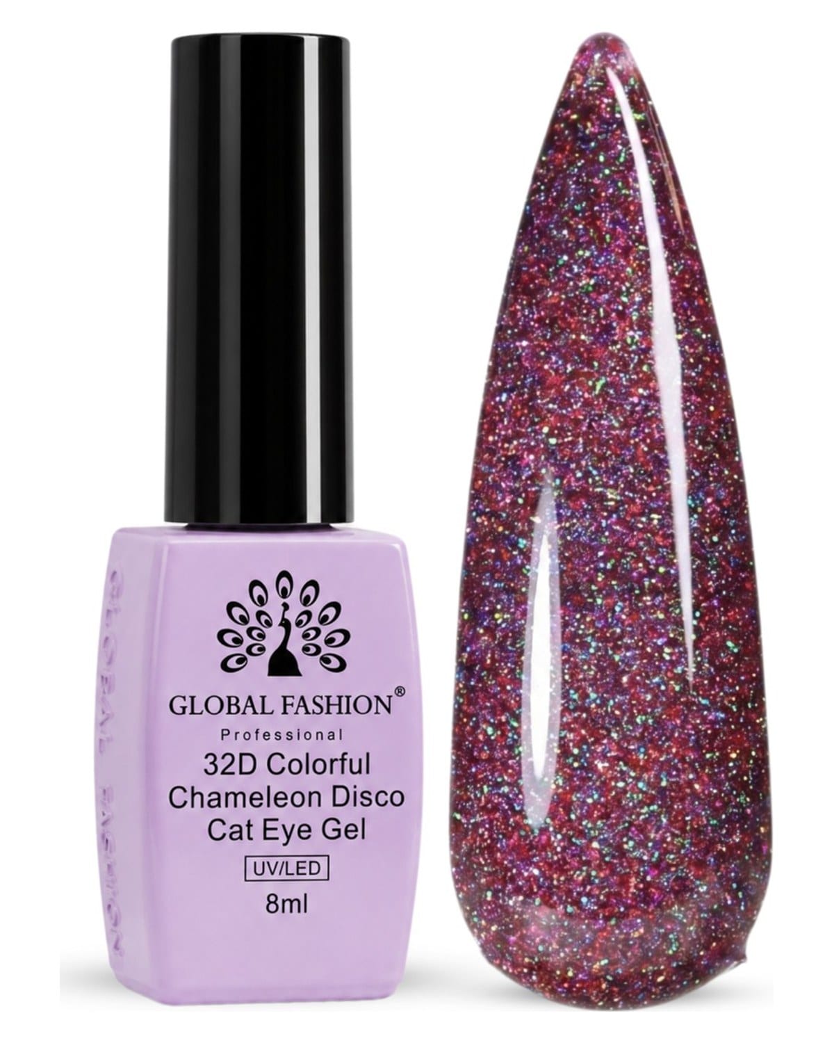32D Chameleon Cat Eye Gel Polish - 269 — Color Ruby Starlight, 8ml