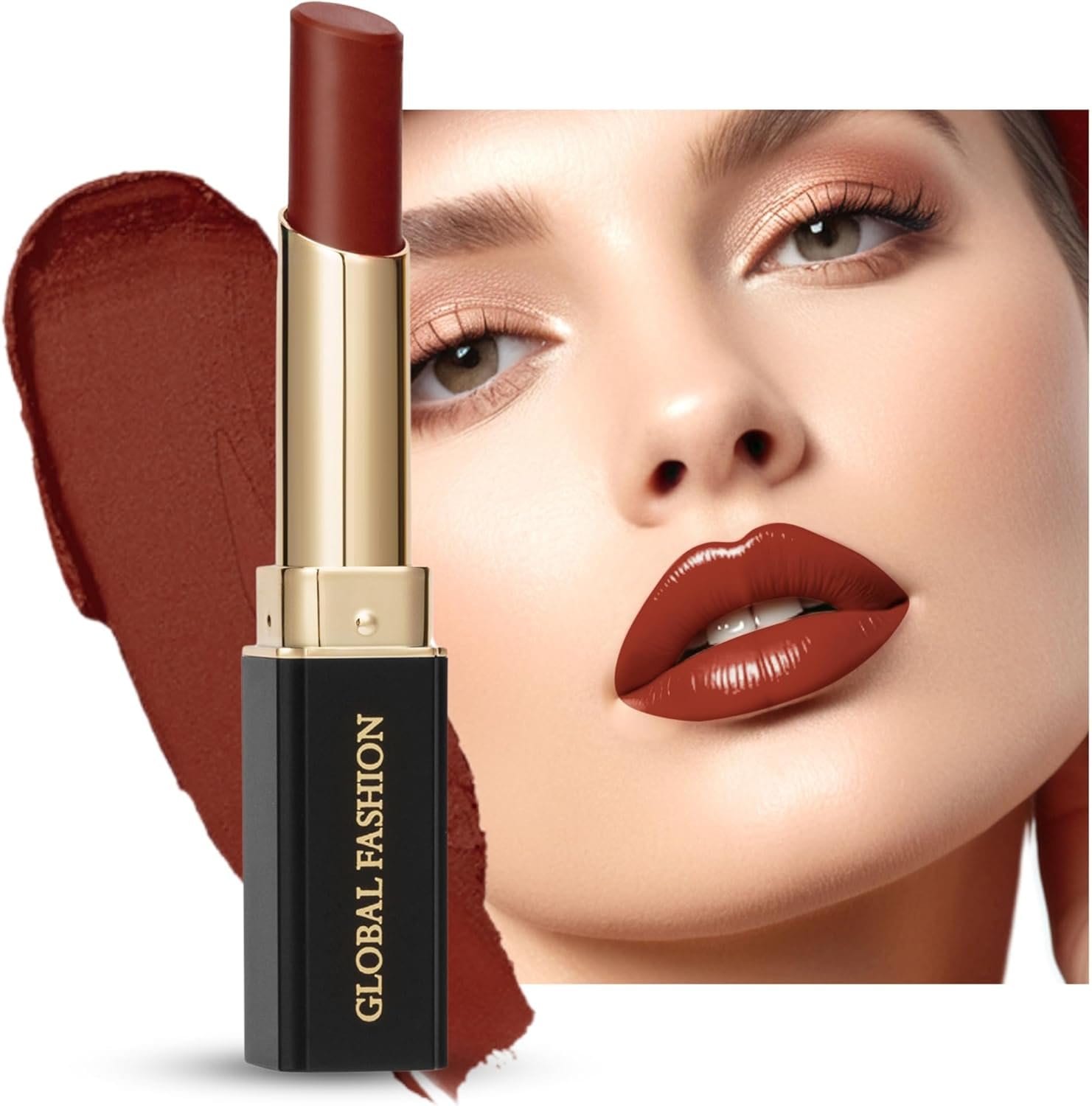 Global Fashion Silk Smooth Matte Lipstick – Long-Lasting, Luxurious Color, Rich Hydration, Lightweight Formula, Lightweight Matte Lip Color for Women, Available in Multiple Shades — Color 115 Mahogany Brown