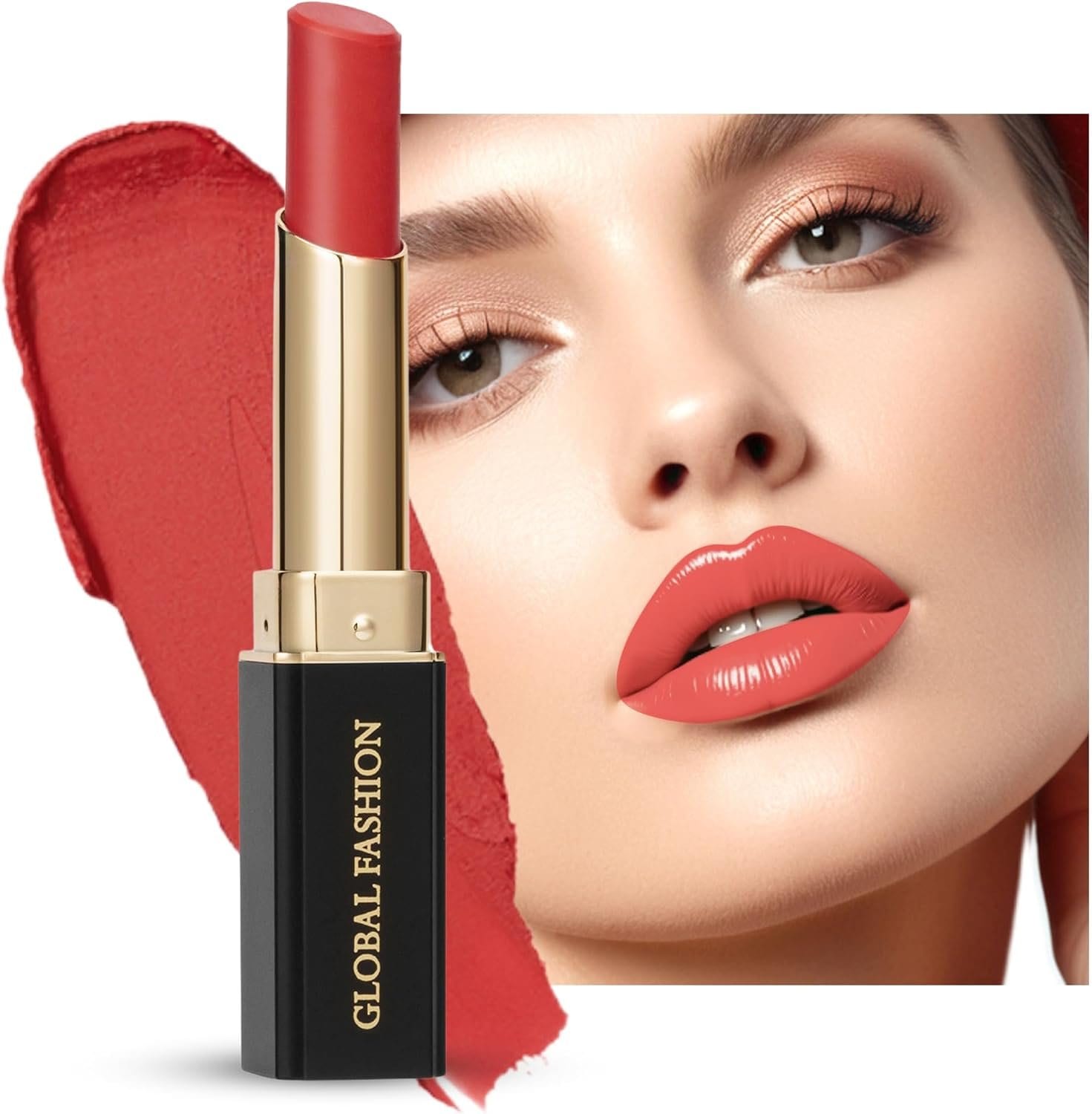 Global Fashion Silk Smooth Matte Lipstick – Long-Lasting, Luxurious Color, Rich Hydration, Lightweight Formula, Lightweight Matte Lip Color for Women, Available in Multiple Shades — Color 106 Seattle Red