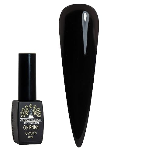Black Elite Gel Polish 8ml Global Fashion - Unleash Creativity with 381(2 of 3) Long-Lasting Gel Colors, Chip-Free, High-Shine, Vegan, UV/LED Curable, Salon-Quality Manicures at Ho — Color FBM-4603764620123