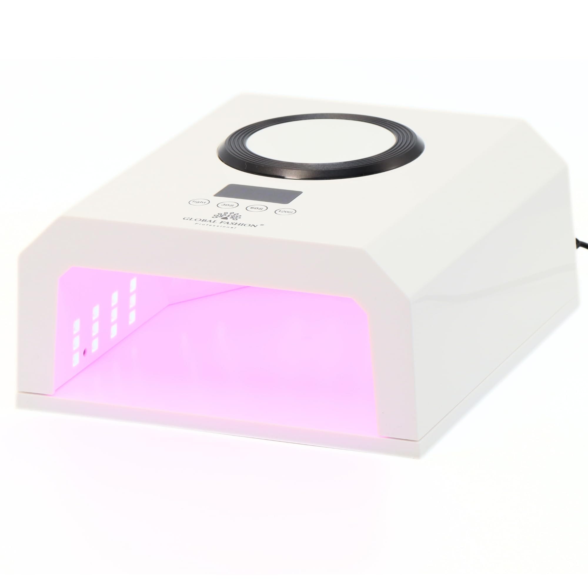 GLOBAL FASHION 368W UV LED Nail Lamp GF-D04 – Dual Light Source 365nm+405nm, 2-in-1 Gel Polish Dryer, Smart Sensor, 30s/60s/90s/120s Timer, LCD Display, for Manicure & Pedicure (Wh)